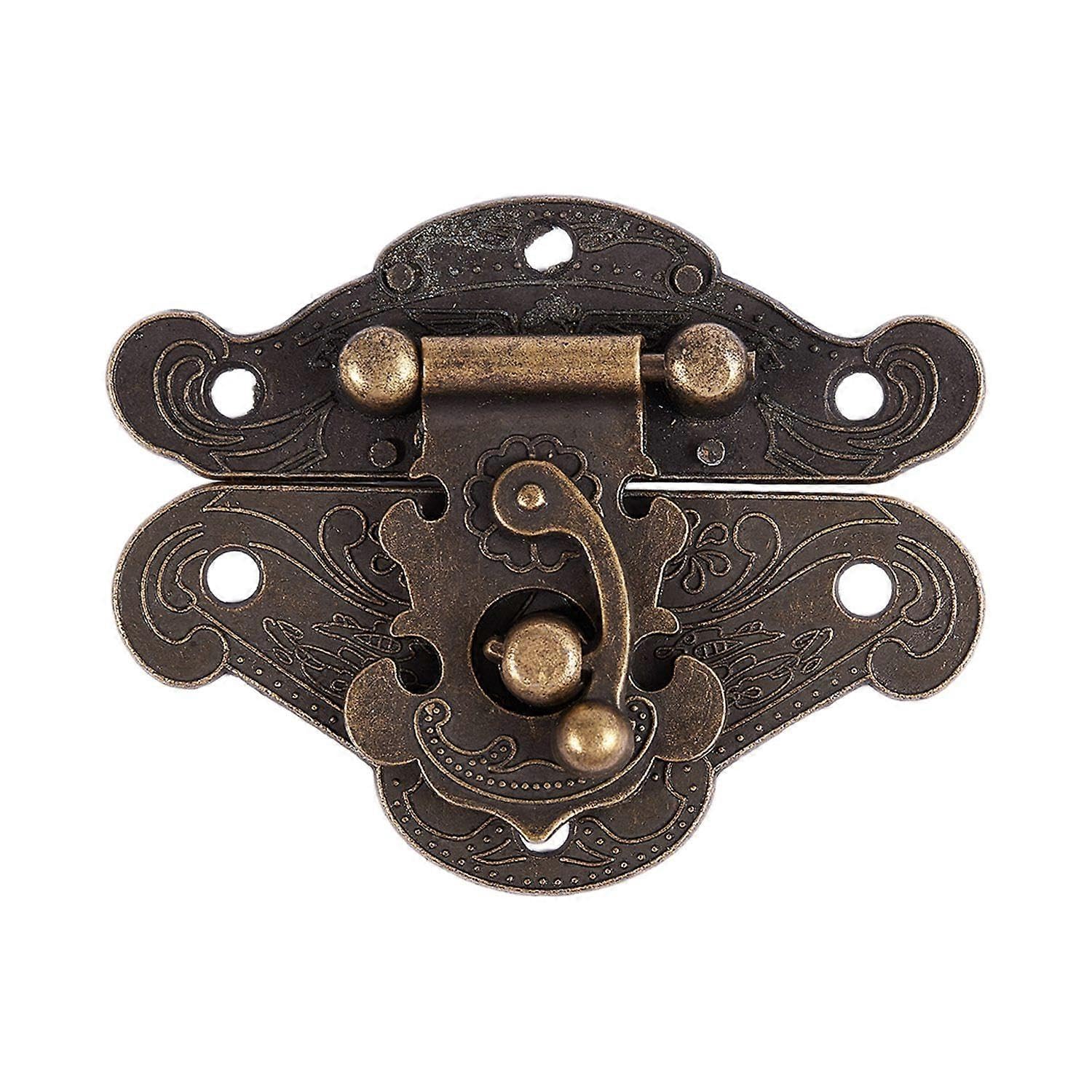 Joyhappst Image Color Antique Retro Vintage Decorative Latch Wooden Jewelry Box Hasp Pad Chest Lock Size:medium