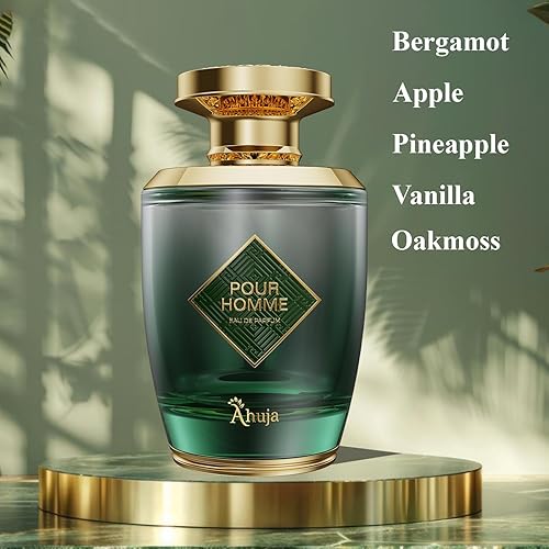 Miniatura 6 de AHUJA Pour Homme Eau de Parfum para hombre, 3.4 onzas líquidas, fragancia de larga duración para hombre con notas cítricas y afrutadas, colonia