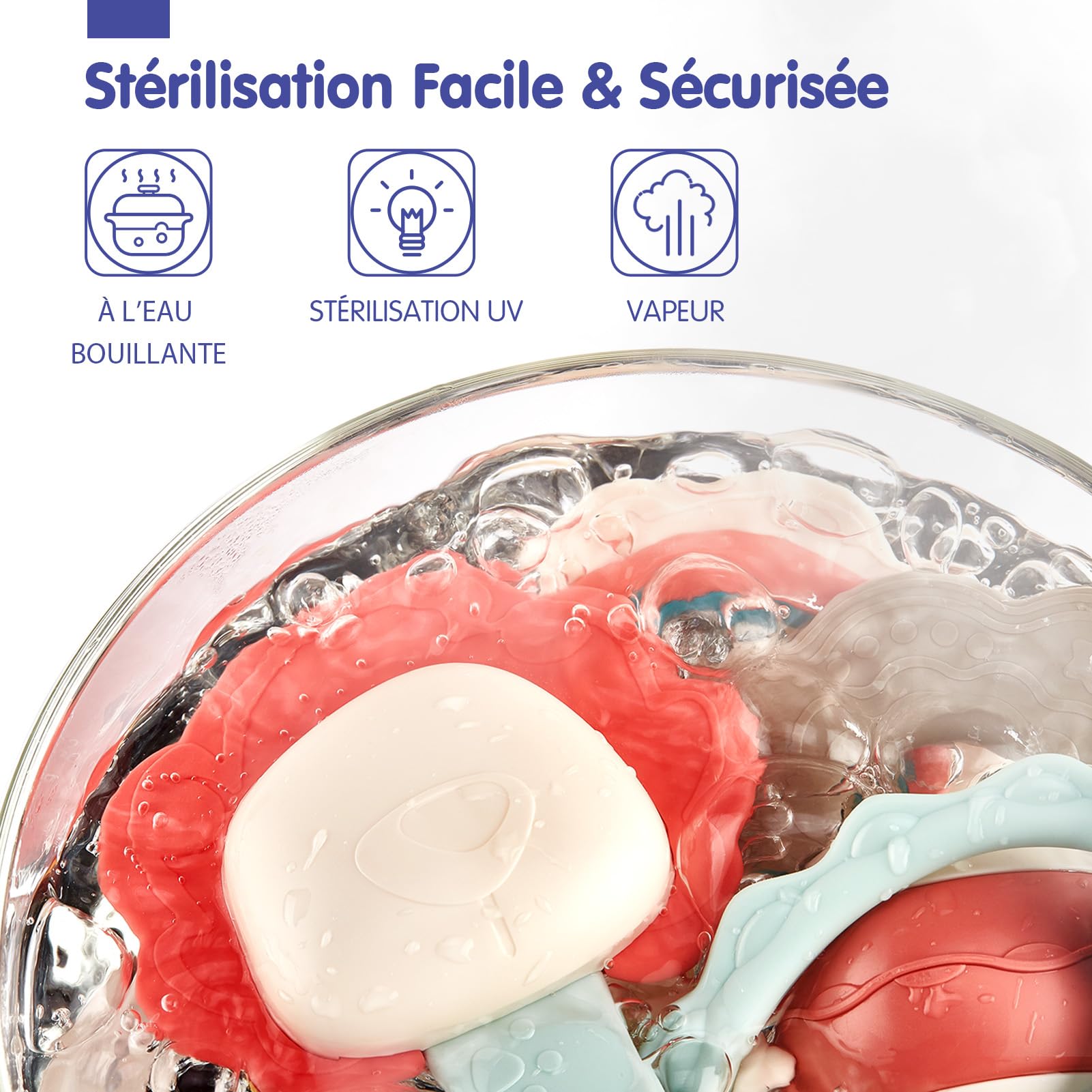 Jouet pour Bébé 3 Mois Hochet de Dentition pour Bébé 0 3 6 9 Mois, Jouets d'Eveil Anneaux de Dentition sans BPA avec Boîte de Rangement Cadeau pour Naissance Garçon Fille, 10PCS