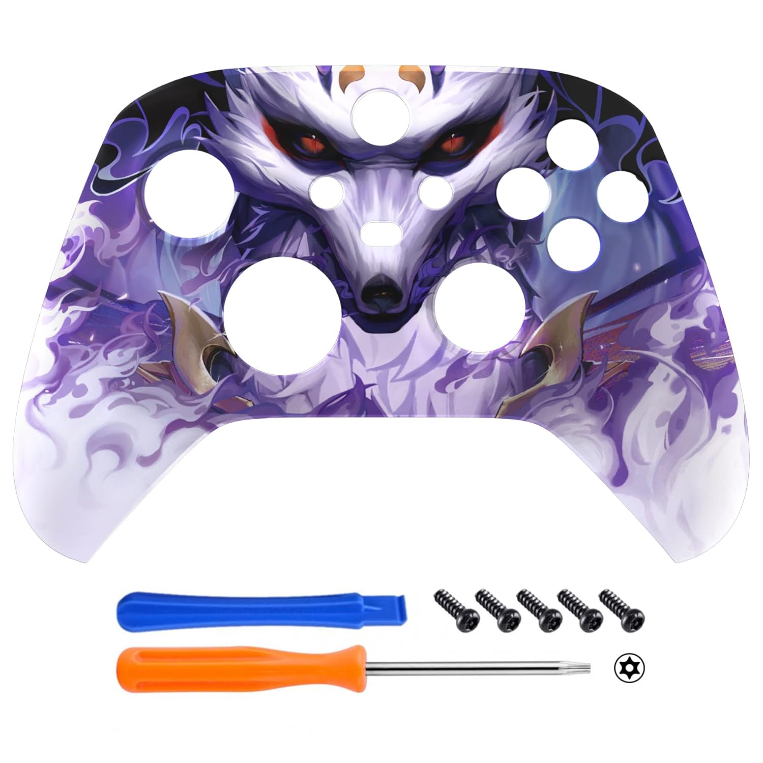 eXtremeRate Custom Nine-Tailed Fox Patterned Shell for Xbox Series X|S + Bottom Shell for Xbox Series X/S Controller