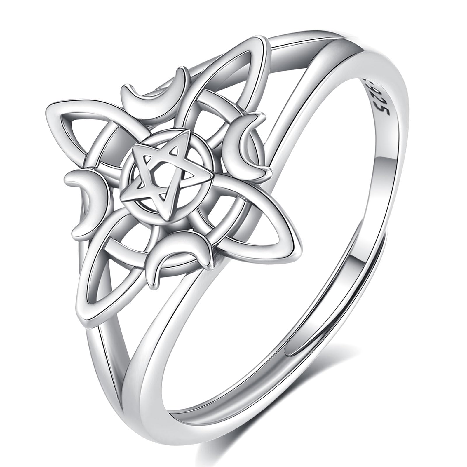 CELESTIA Nudo de Bruja/Dragon/Serpiente/León Anillos Mujer Ajustables Anillo Plata de ley 925 Unico Goticos Vintage Joyería Regalos Mujer Mama Amiga Cumpleaños