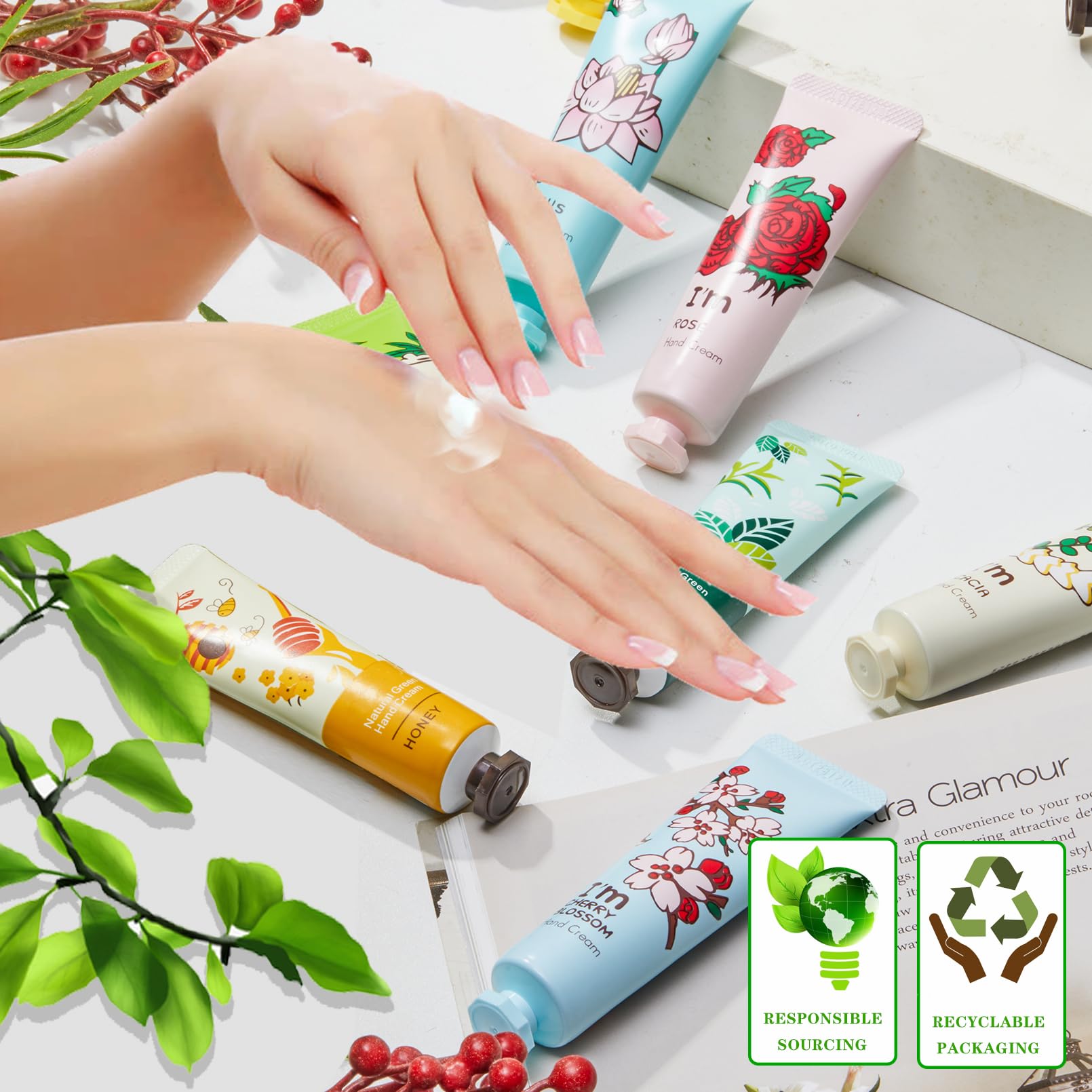 Paquete de 20 cremas de manos para regalo, loción de manos para manos secas y agrietadas, manos de trabajo, cuerpo, crema de manos de tamaño de viaje, loción hidratante para manos, regalo de 5