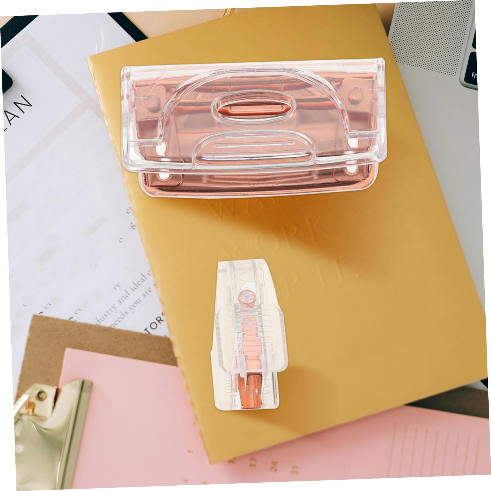 LALAFINA 4sets Perforatore Portatile Elegante Di Attrezzi Per Ufficio Con Design Moderno e Operazione Facile Per Documenti Precisi e Ordinati