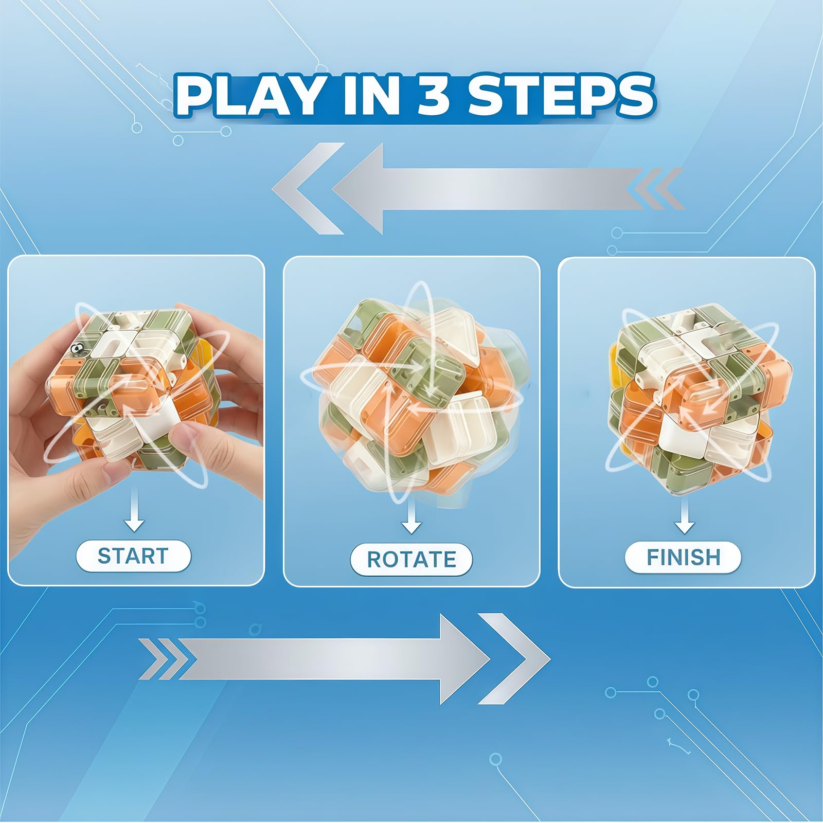Cubo Labirinto 3d, Puzzle Con Palline Rotolanti, Gioco Di Pensiero Con Palline Labirinto Complesso, Giocattolo Cubo Di Rubik, Giocattolo Didattico Interattivo Per Bambini Adulti (Giallo)