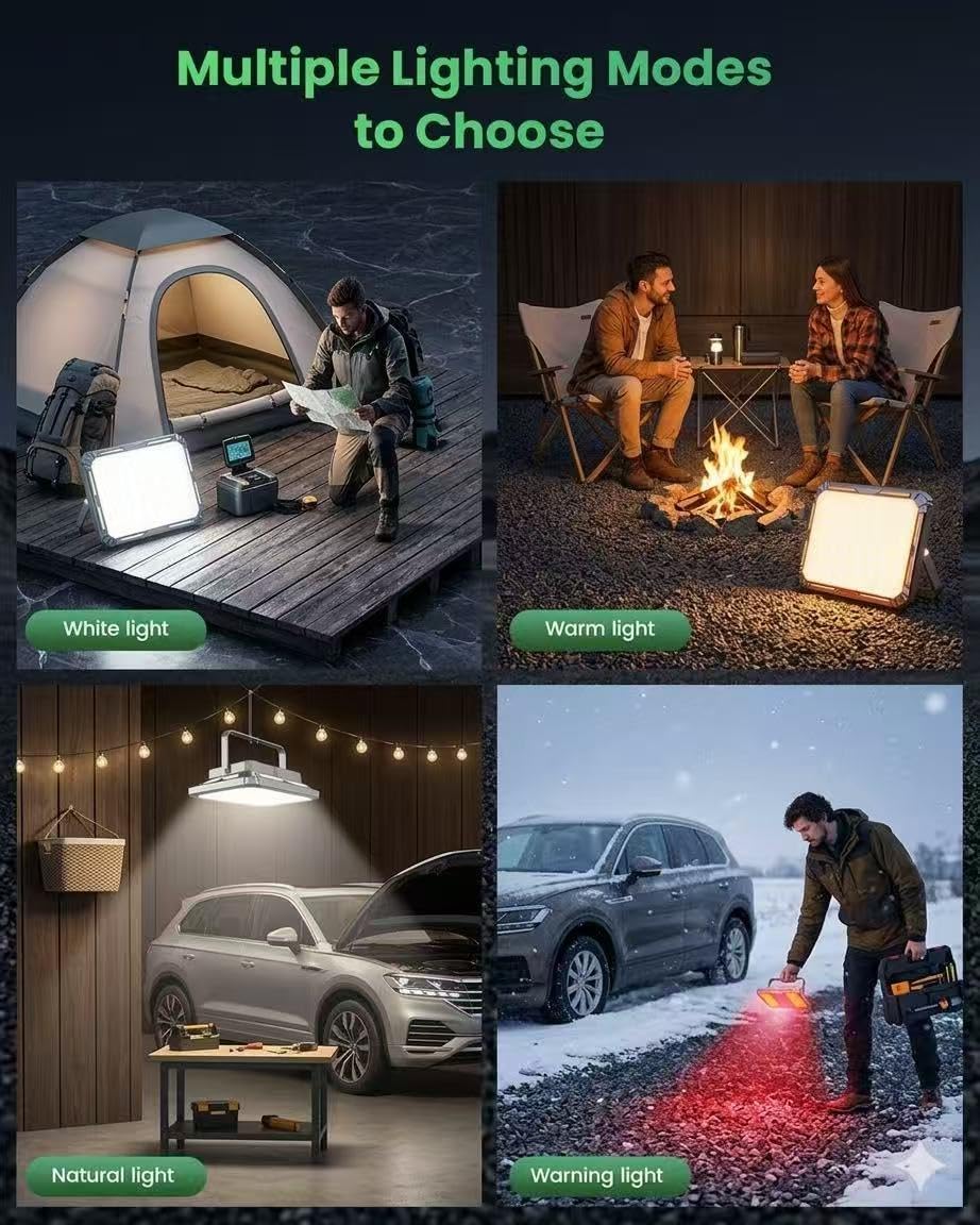 LED Camping Light Rechargeable, 5600mAh Portable Camping Lantern with 5 Lighting Modes, Magnetic Work Light, Compact Tent Light, USB Power Bank for Power Outages Emergencies, Outdoor Camping Hiking