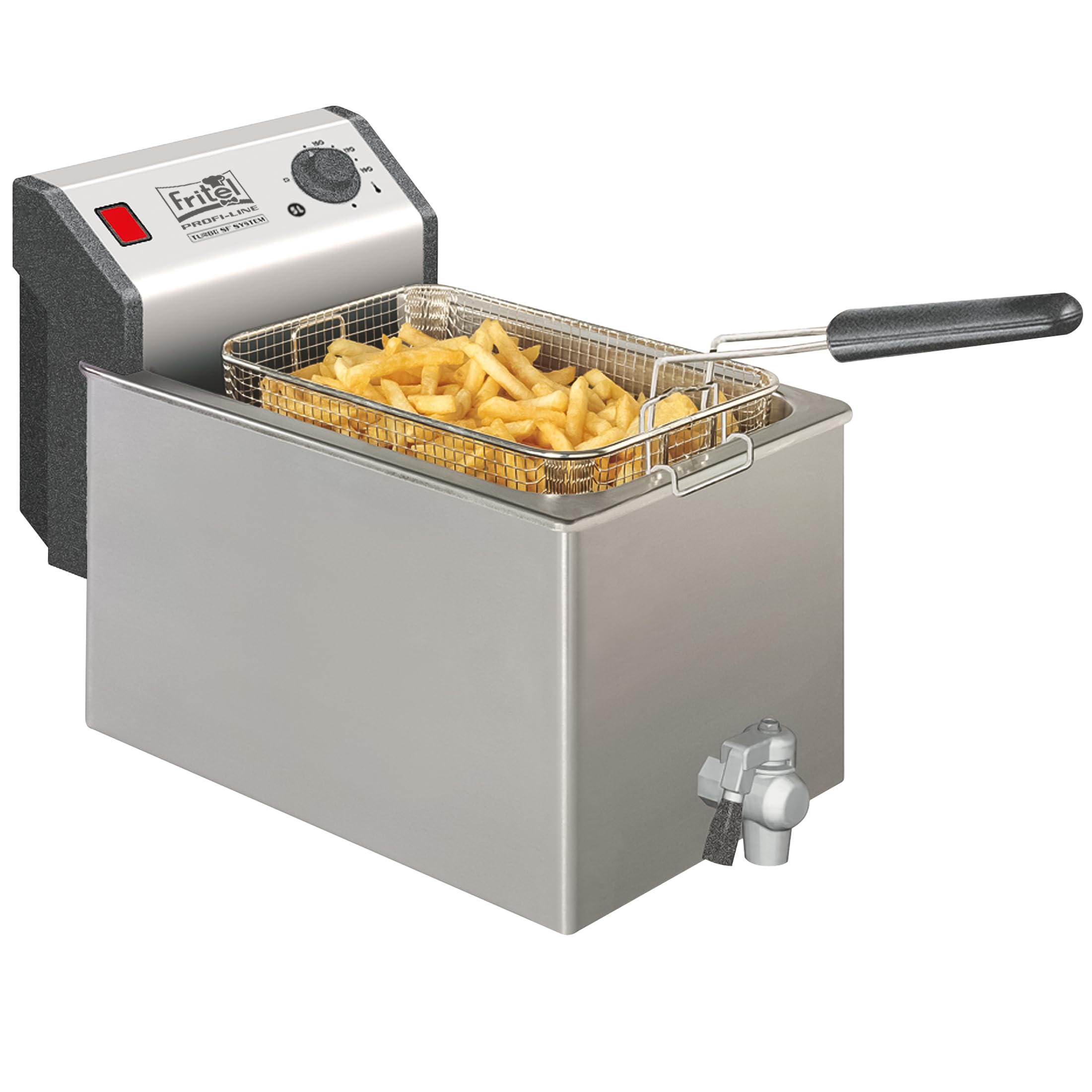 FRITEL Profi 4620 Fritteuse 8 l 3300 W Antistoffdeckel Hahn Öl Fettfilter