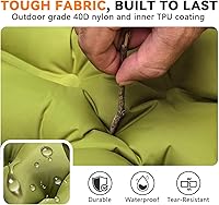 Vista 4 de Colchoneta para dormir, ultraligera e inflable para acampar con almohada con bomba de pie incorporada, extra gruesa y compacta, alfombrilla