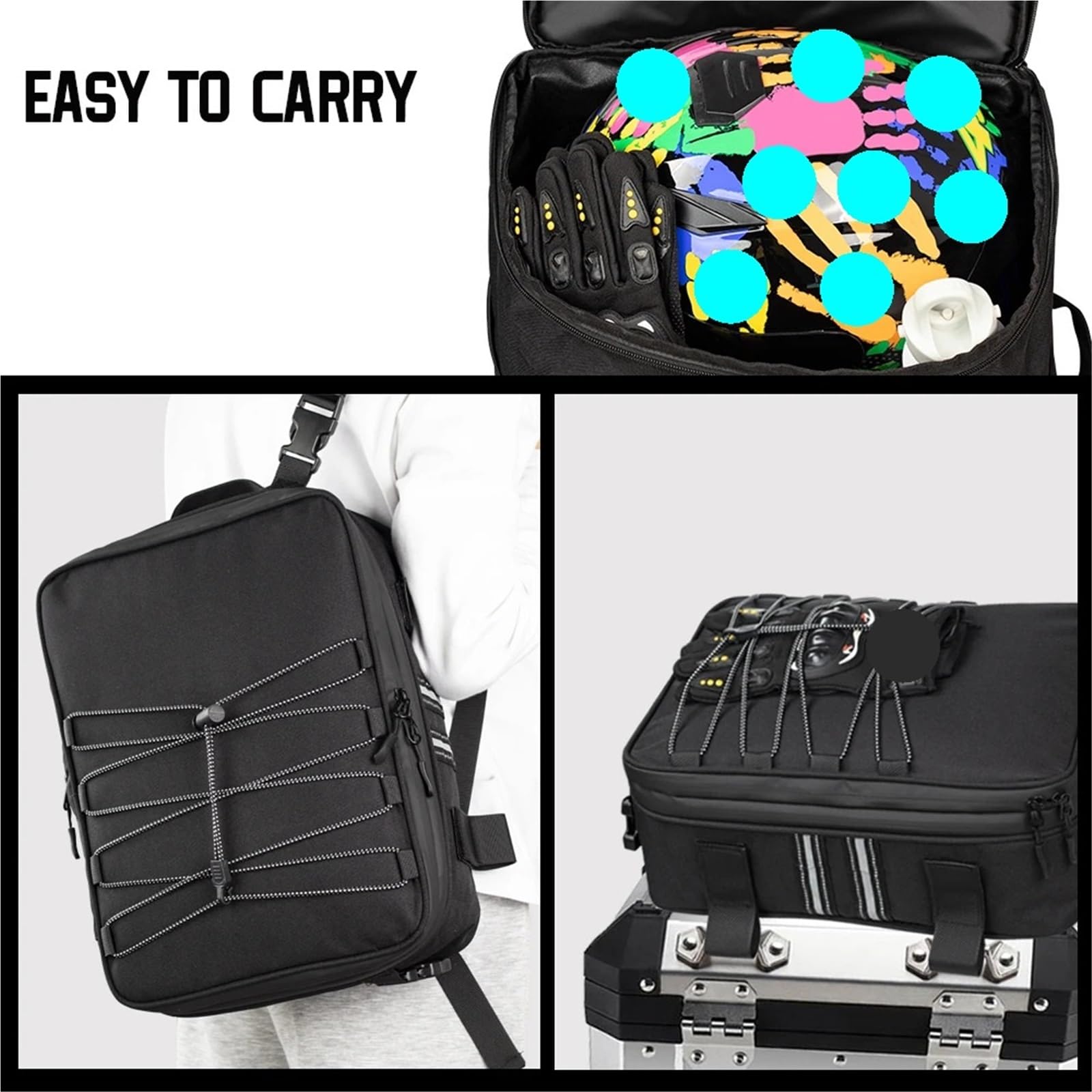 torba na siodełko motocyklowe Bagażnik motocyklowy Top Box Pannier Top Bag Case Wodoodporny Bagaż Bagaż motocyklowy torba(1 top bag)