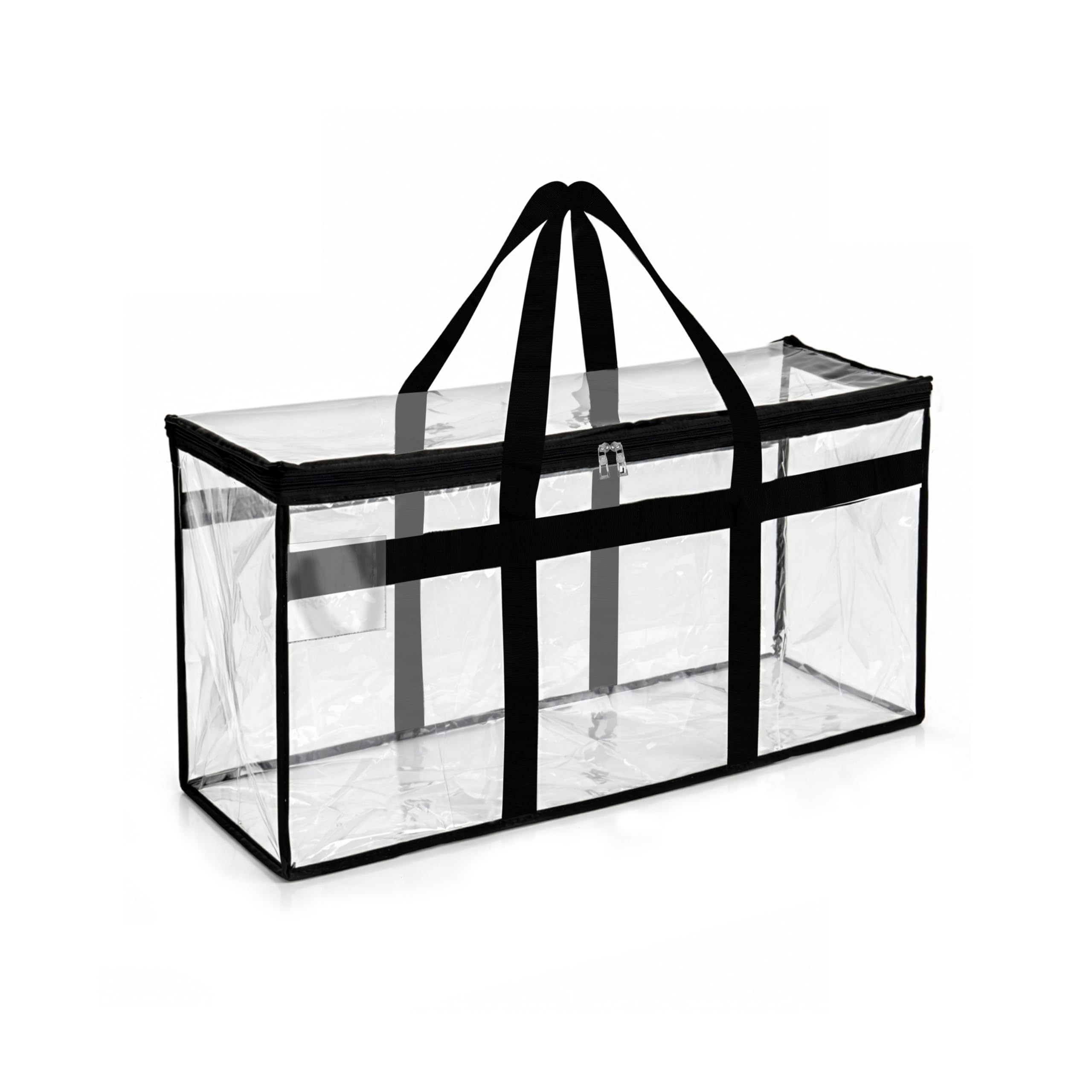 Storite Transparent Moisture Proof Multi-Purpose 60 L Large Toys Storage Bag/Books Magazine/Blankets/Clothes Storage Organizer with Zip and Handle Rectangular (Transparent,54x32x35 cm)-image-12