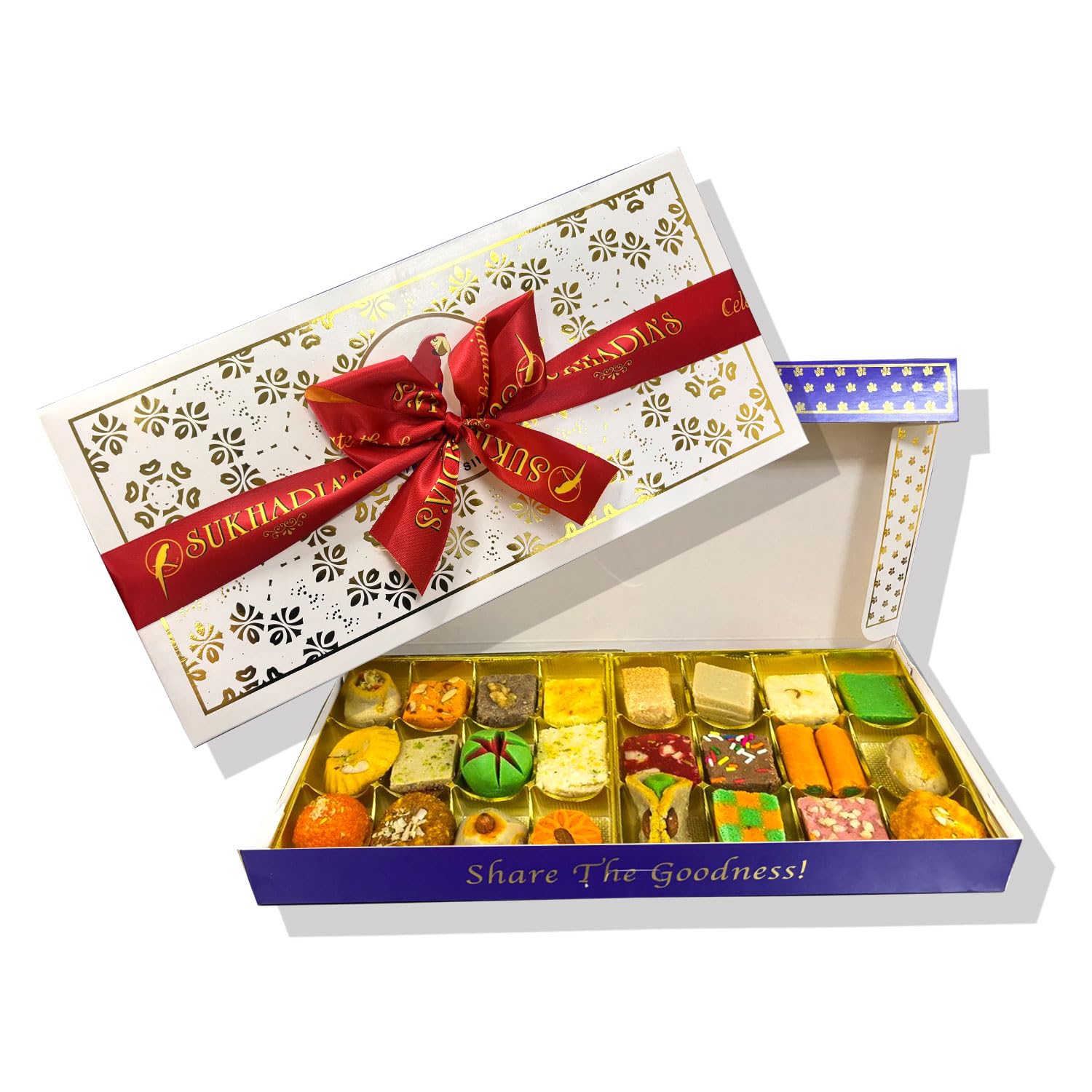 Sukhadia Sweets - Assorted Mix Mithai - 32oz box (24pcs) - Indian Mithai Gift - Freshly Made In USA