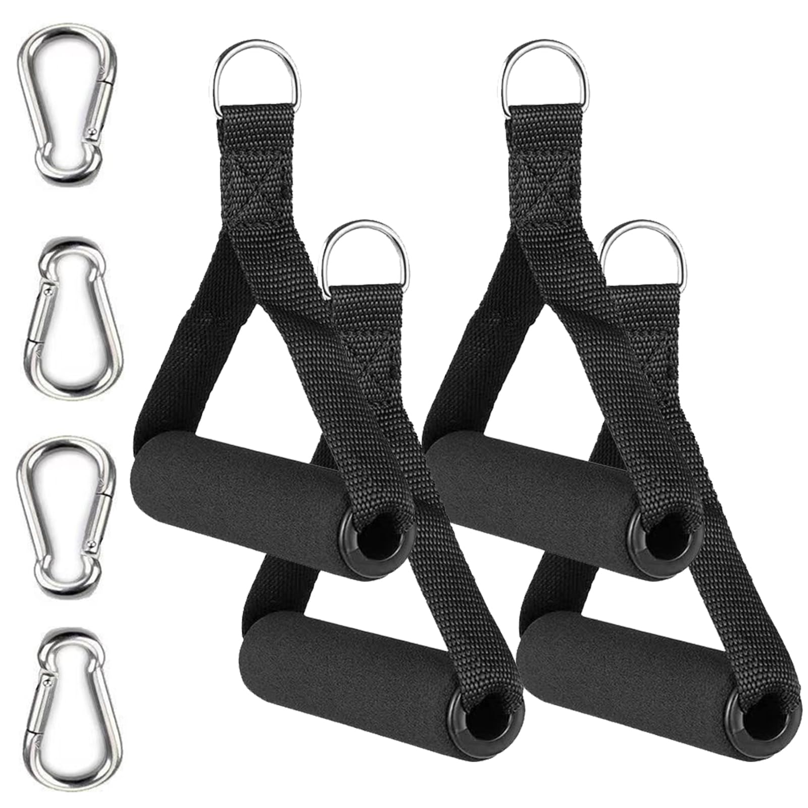 BLMHTWO 4PCS Gym Exercise Handles, Heavy Duty Cable Handle Attachments for Home Gym Overhead Strength Trainers