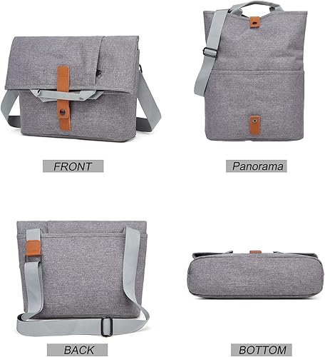 Miniatura 5 de Rexmore Bolso bandolera de lona para hombre, estilo casual y plegable, bolso bandolera unisex