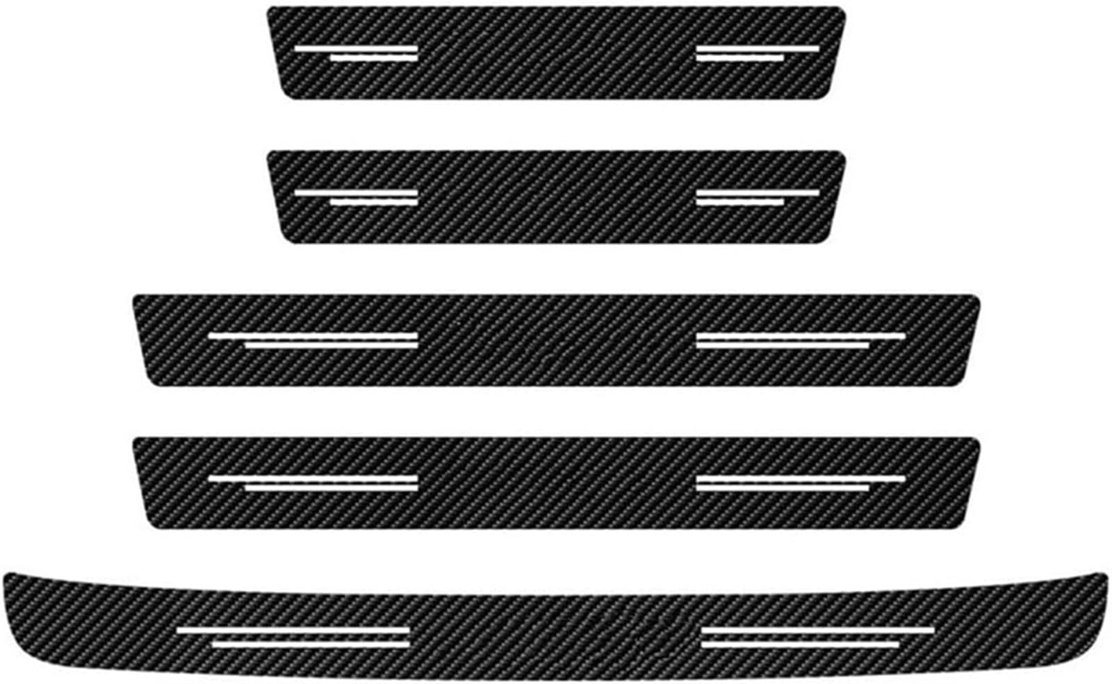 Tira de protección del Maletero 5 Protectores de umbral Puerta Coche Fibra Carbono, Pegatinas Cuero para Parachoques Trasero para Chrysler 200C