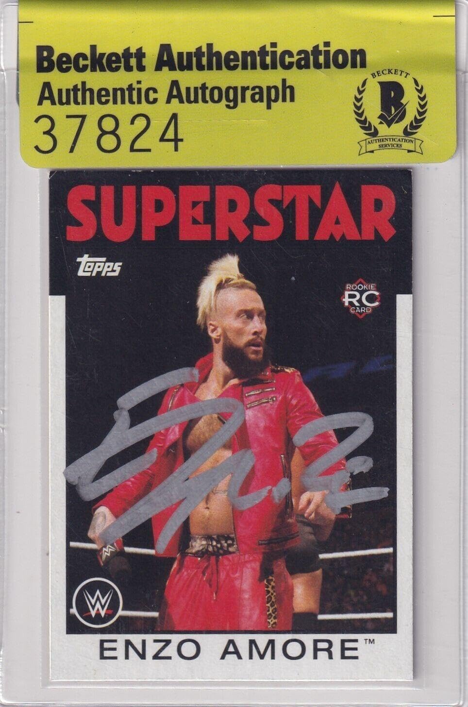 Enzo Amore Signed 2016 Topps Heritage WWE Rookie Card #64 BAS COA RC Autograph - Autographed Wrestling Cards