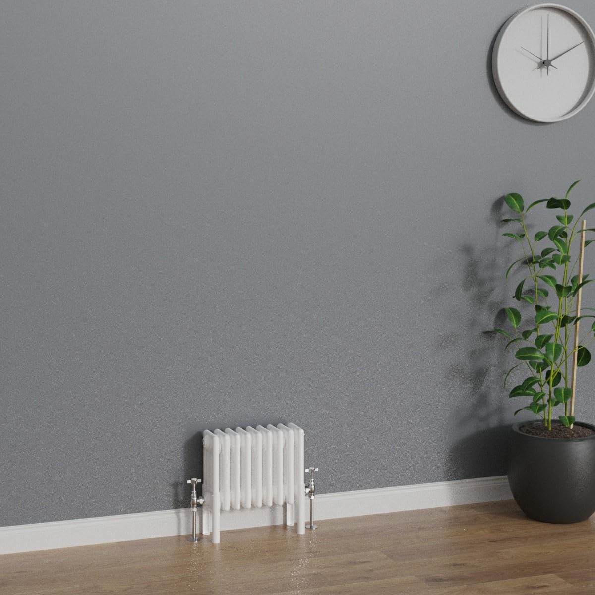 Warmehaus White Traditional Radiator 300X425mm Horizontal 4 Column Cast Iron Radiators Heater Central Heating