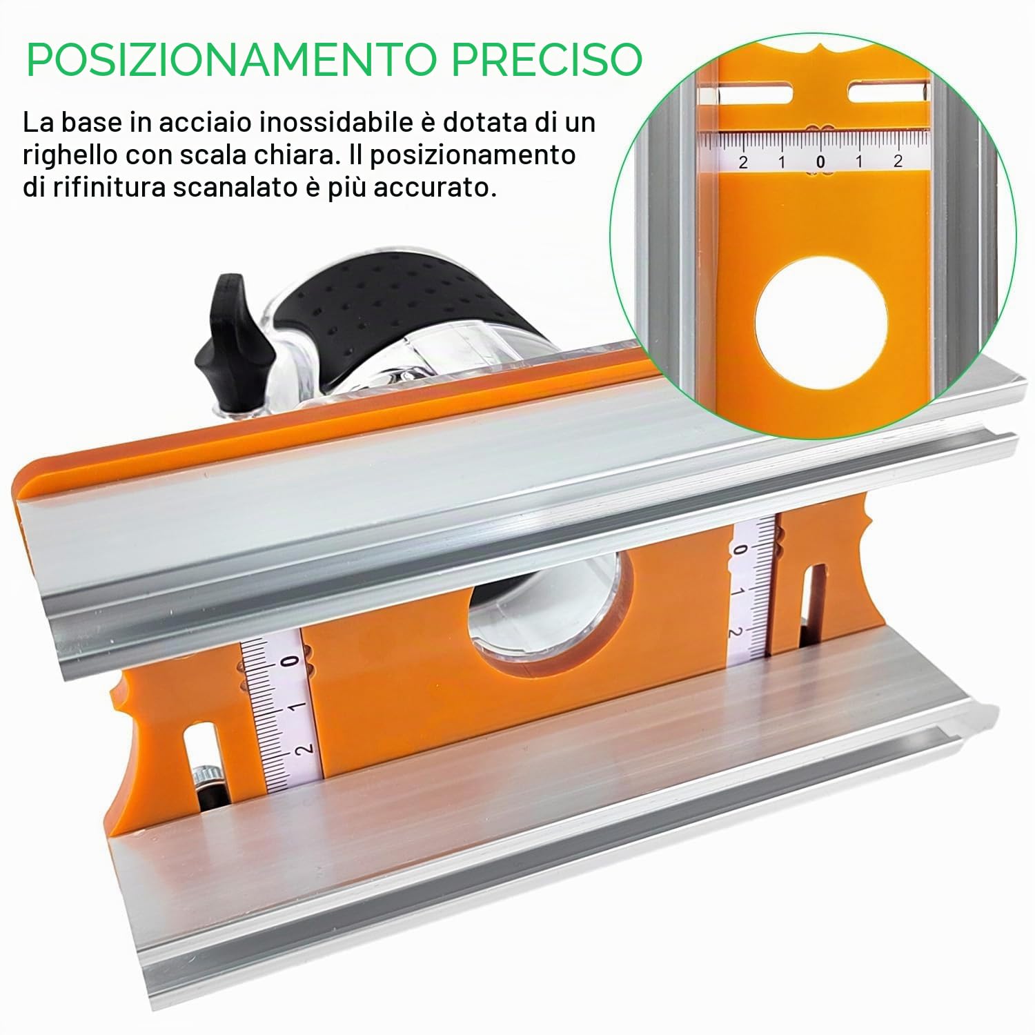 2 in 1 Fresatrice Verticale Legno Piastra di Base, Rifilatore per Legno con Cesto di Fresatura e Piastra di Base in Lega di Alluminio, per Trimmer da 65 MM