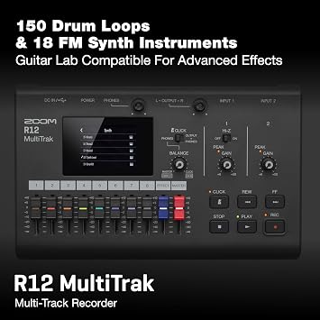 Zoom R12 Portable Recorder for Musicians with 8 Tracks, FX & Drum Loops
