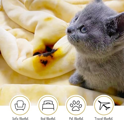 Miniatura 58 de Manta gigante CASOFU con diseño de tortilla de harina, manta de tortilla para tu familia, suave y cómoda manta de franela para adultos