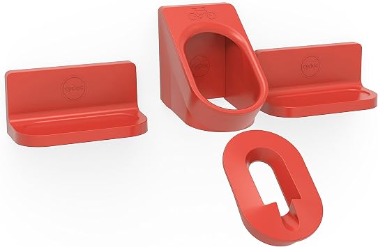 Cycloc Super Hero - Wall Mount Bike Storage Rack Horizontal Pedal Hung Cycle Storage for Clipless Pedals - Orange