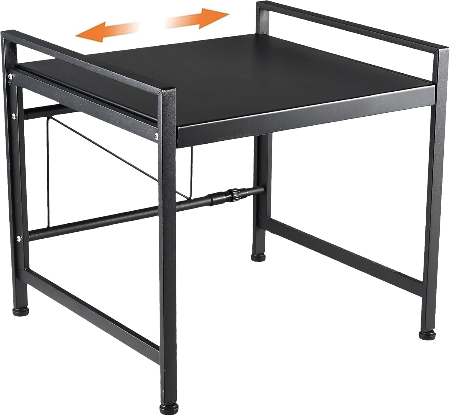 Expandable Microwave Shelf, 2 Tier Microwave Stand Microwave Shelf Stand,Microwave Oven Rack,Bakers Rack,Kitchen Countertop Organizer Shelves,90 lbs Weight Capacity (Square 40cm Wide Black)