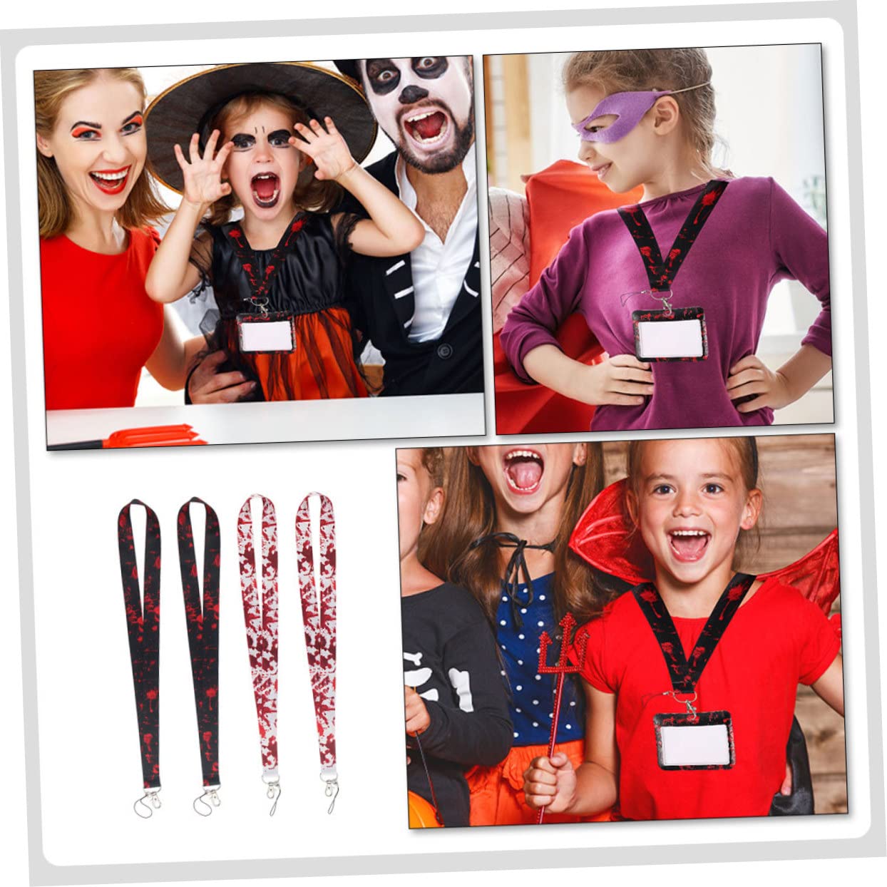 Housoutil Blut Telefon Lanyard Beige Spule Inhaber Telefonhalter Umhängeband Perlen Hängend Gothic-schlüsselanhänger Handy Halloween-telefon-lanyard Kette Polyester