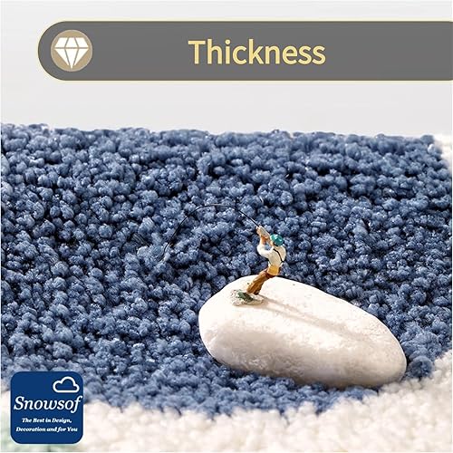 Miniatura 4 de Alfombras de baño, de 0.78 pulgadas de grosor, extra suaves, absorbentes, no se desprende, se lavan a máquina, alfombra de felpa lanuda