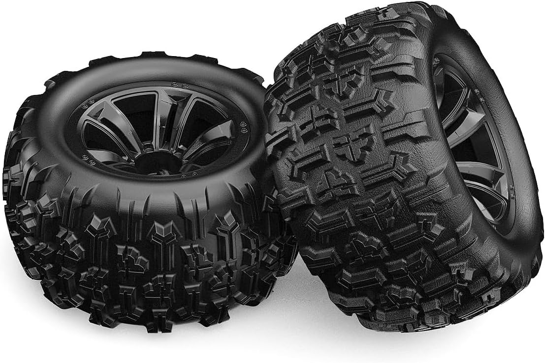4PCS Original 12mm Hex Hub Wheel Rims & Rubber Tires for 1/16 Off-Road RC Car, 16208, 16209, 16210, H16BM, H16GT, H16H
