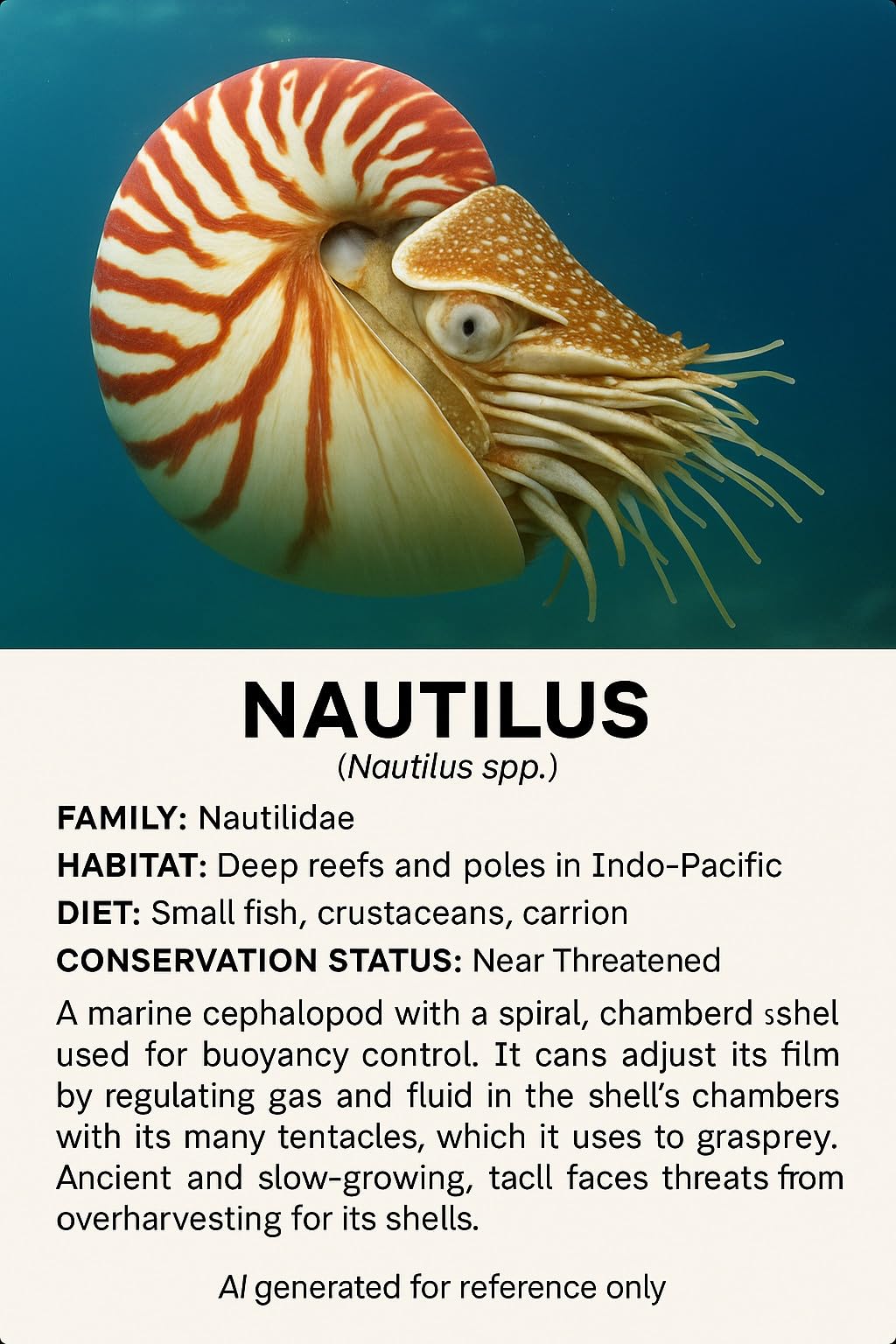 PuffPurrs Simulation Nautilus Plush Toy, Lifelike Real Life Chambered Nautilus Stuffed - Image 2