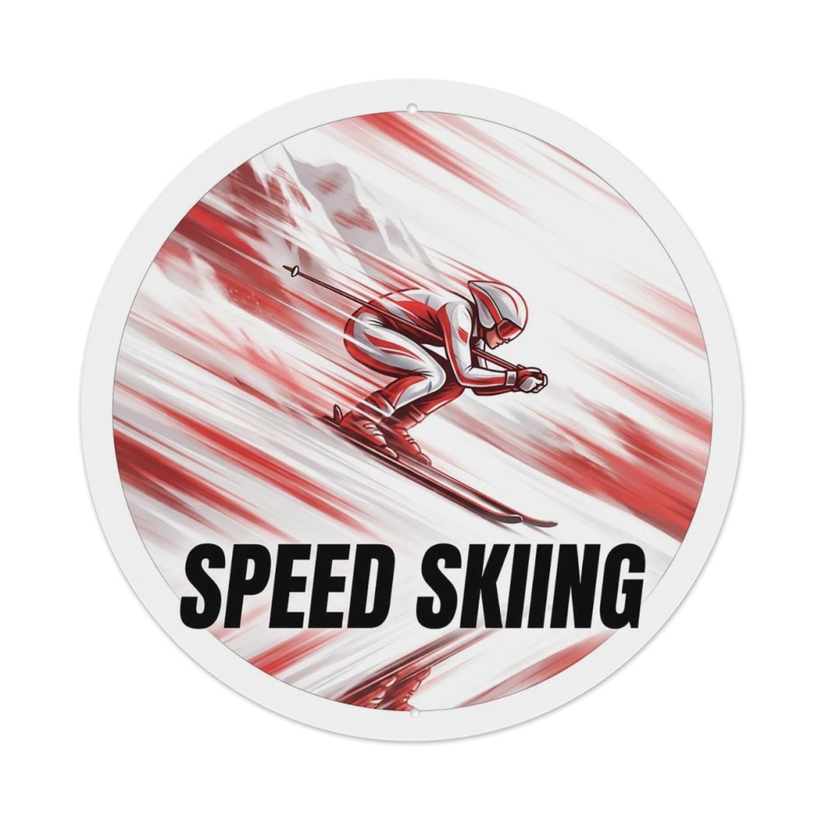 Vintage Speed Skiing Extreme Sports Vintage Metal Tin Sign Plaque Wall Decor for Cafe, Club Bar, Office, Garden Metal Poster 8x8Inch
