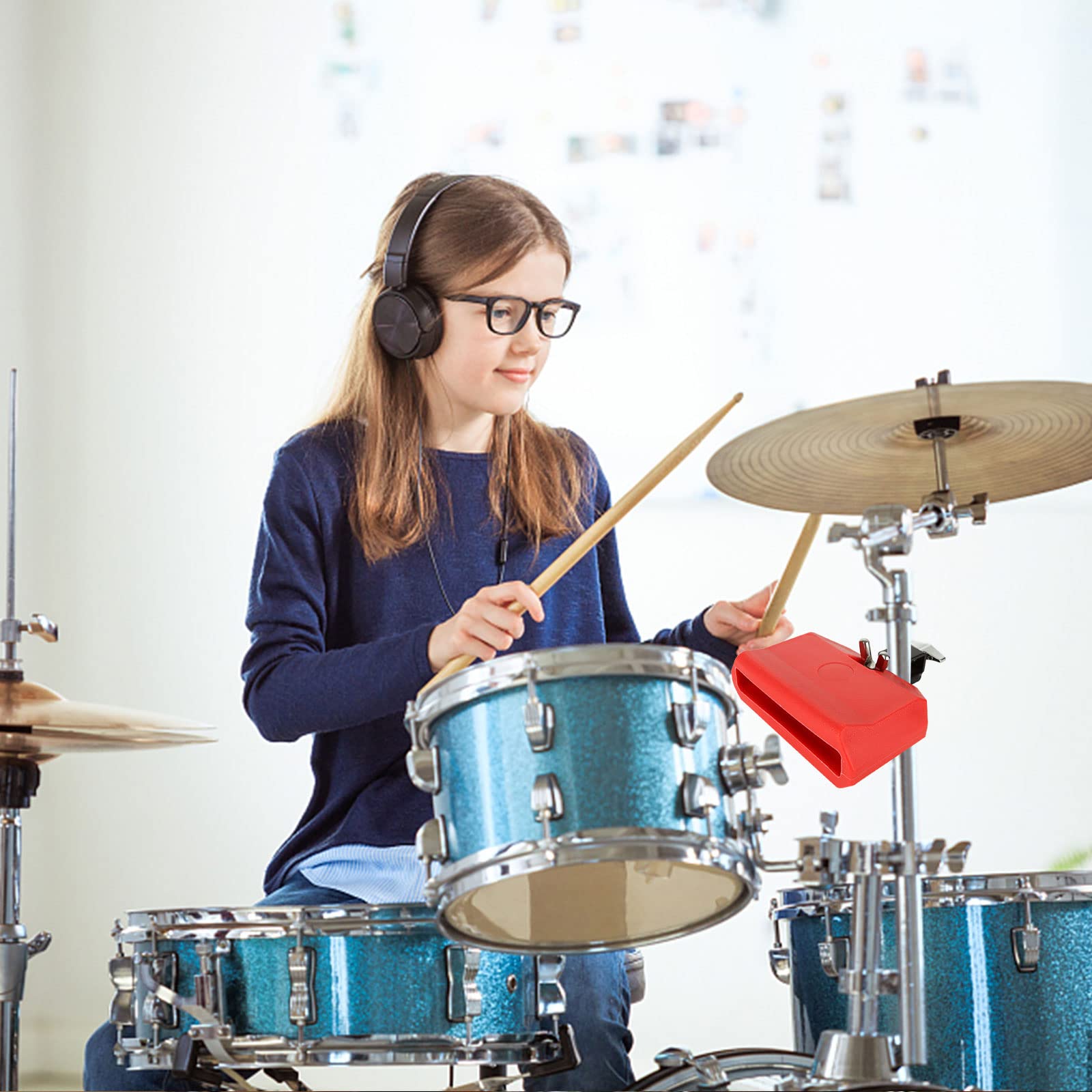 Amazon | ジャムブロック、プラスチックティンバレス楽器レッドラテン