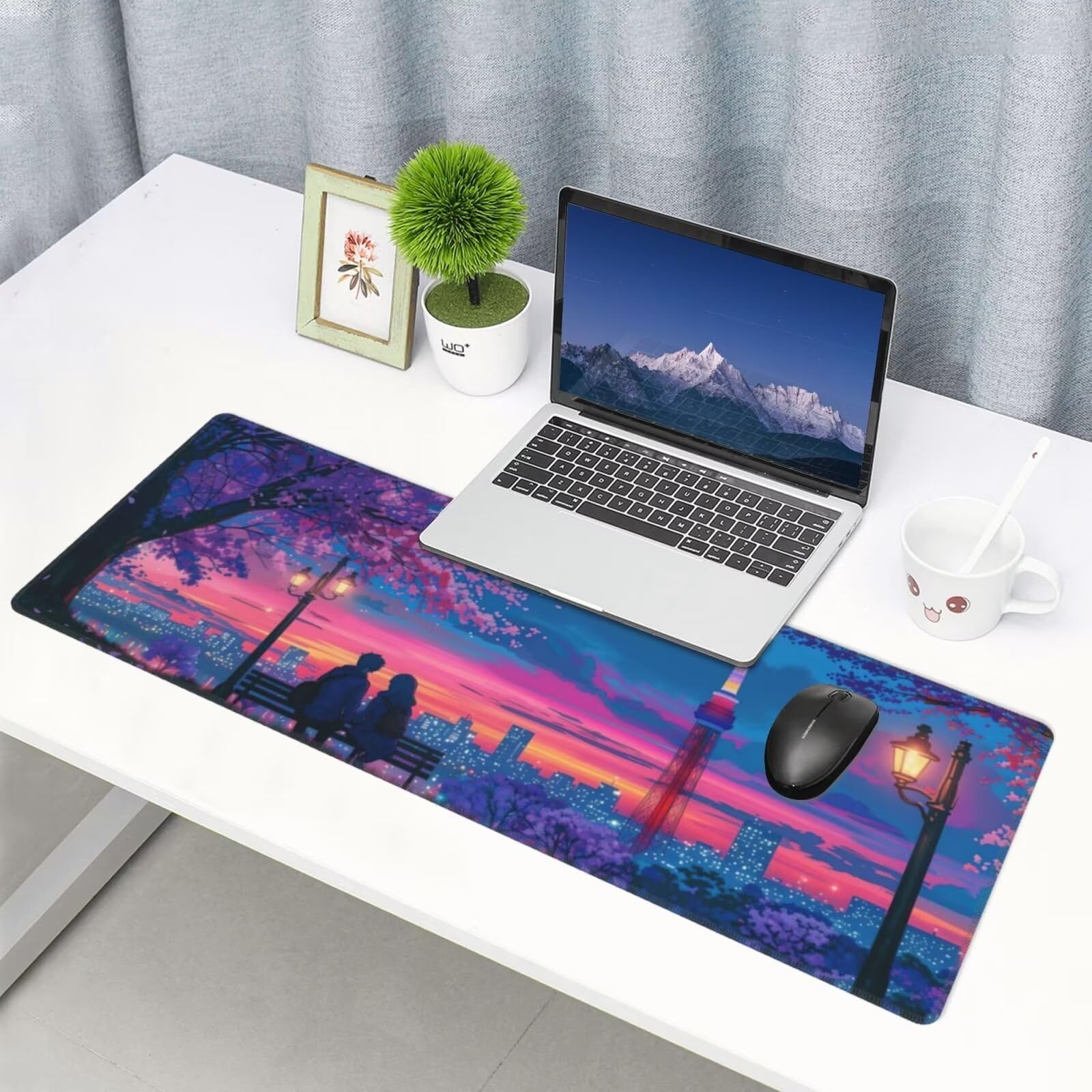 Tappetino Mouse, Tappetino Mouse Gaming Grande XXL 1500x800x3mm Tappetino Scrivania Mouse Pad, Base in Gomma Antiscivolo, Bordi Cuciti,Lavabile, Mousepad per Ufficio e Gaming (amanti) R-561