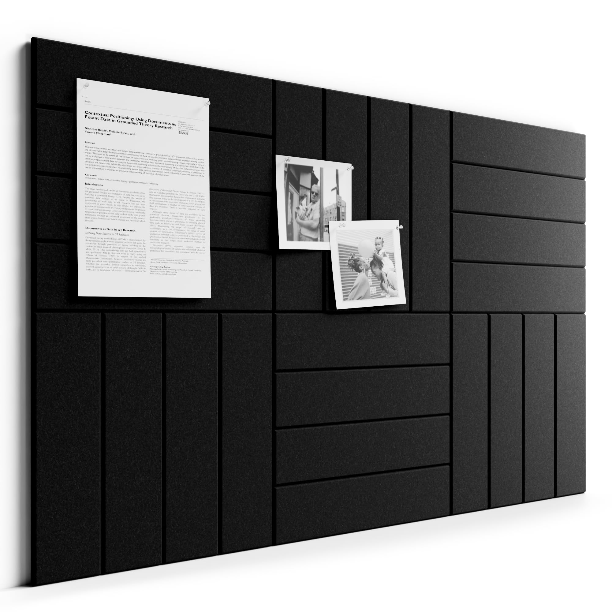 Bumusty 12er-Pack Filz-Pinnwand Lamellen-Optik 120 x 90cm,Alternative zu Korktafel,Inkl.70 Klebestreifen,Memoboard,Fotowand & Visionboard Für Büro,Kinderzimmer & Klassenzimmer