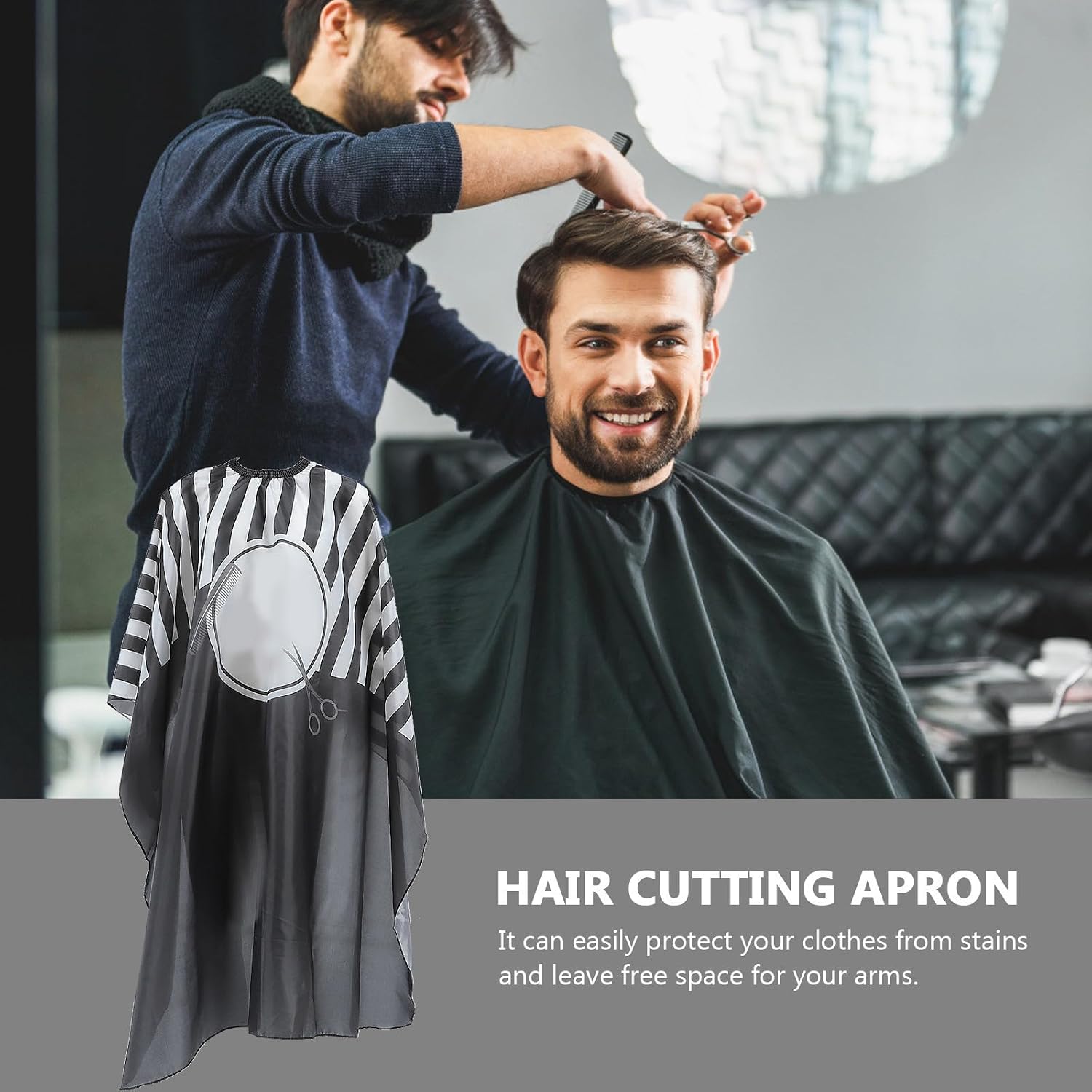 Professional Haircut Cape Hair Salon Cape Multi-functional Hair Cutting Gown Made of Polyester Taffeta for DIY at Home and Cutting