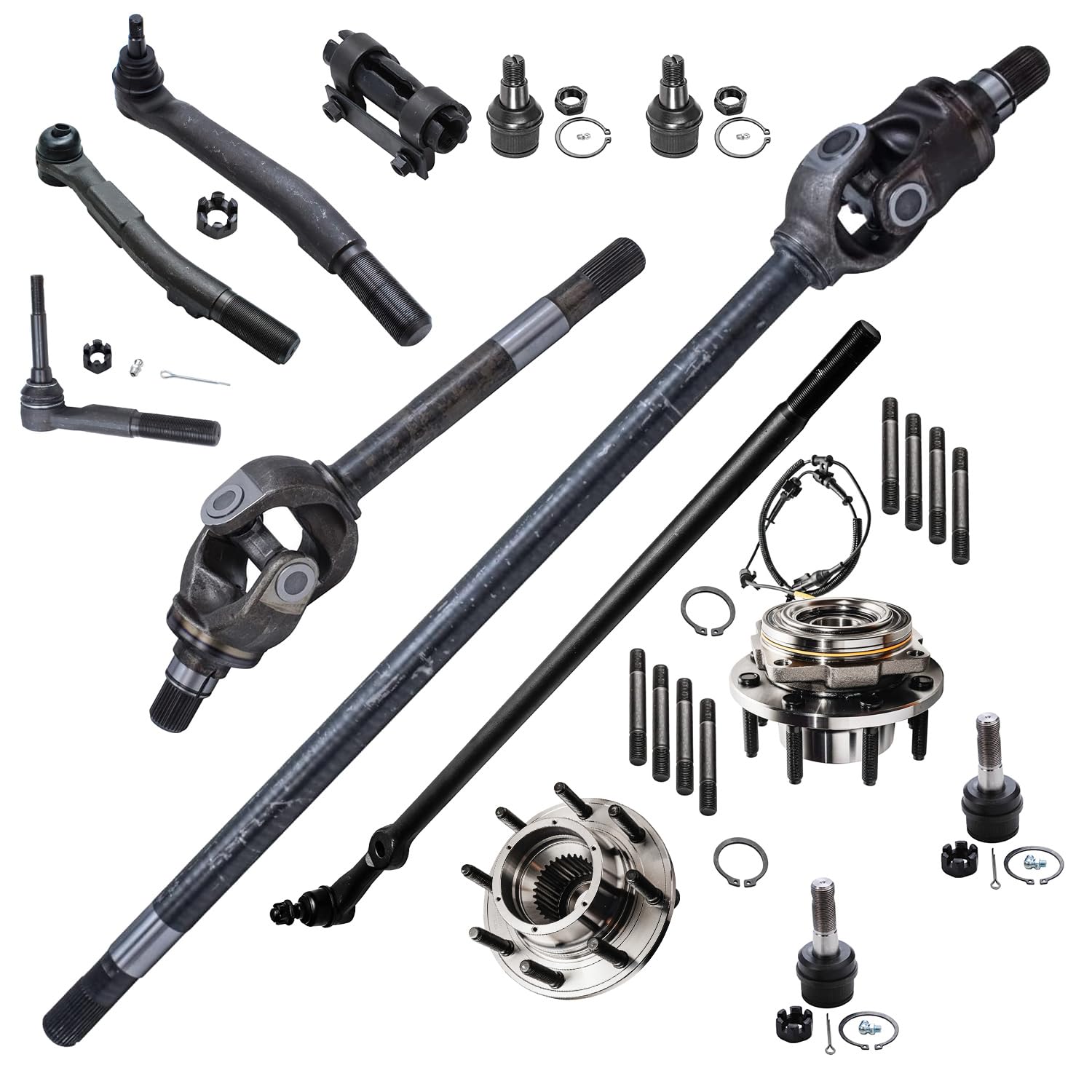 Detroit Axle - 4WD Front CV Axles Wheel Hubs Kit for 05-10 Ford F-250