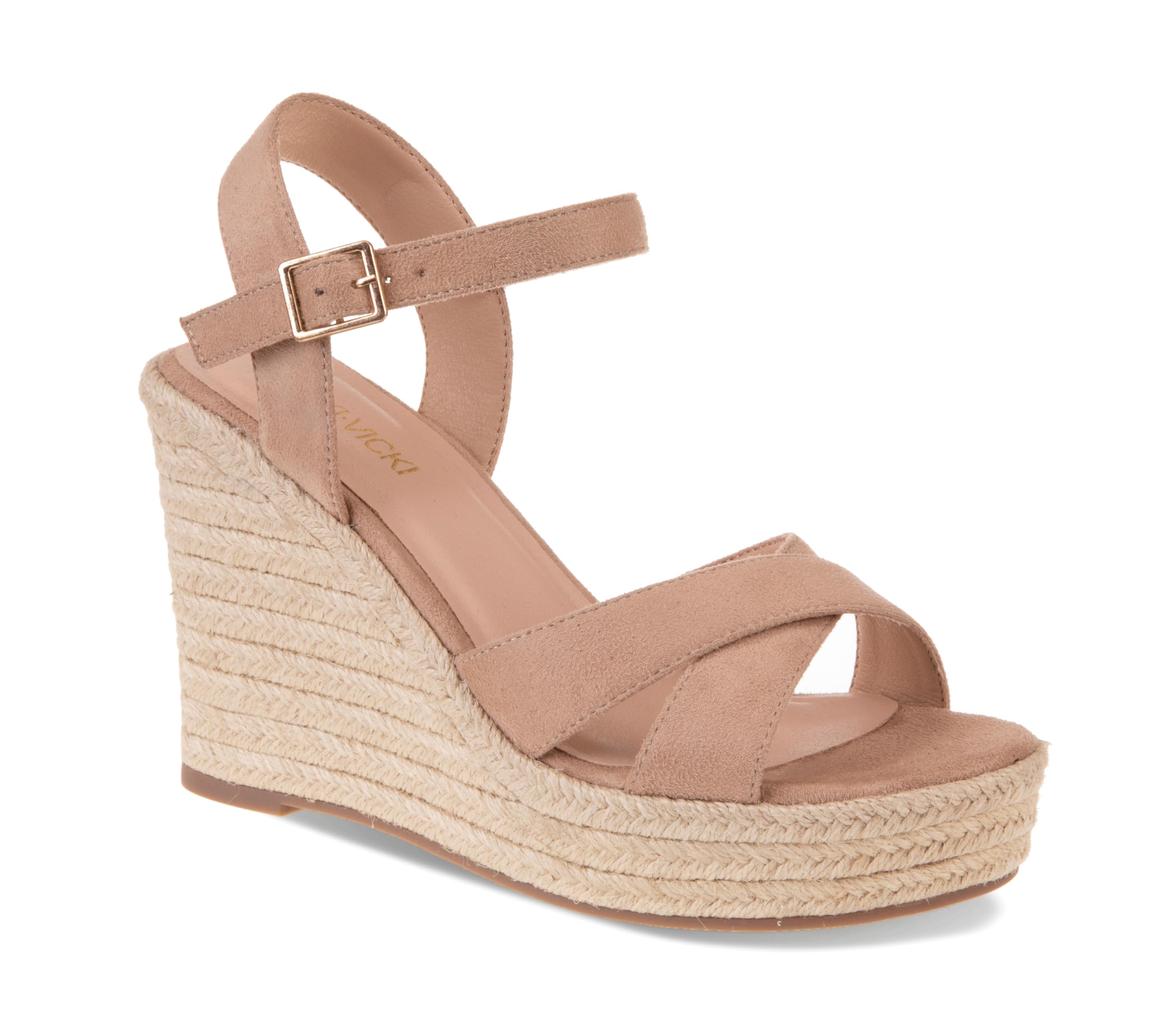 VICKI·VICKI Women's Platform Sandals Wedge Ankle Strap Open Toe Sandals