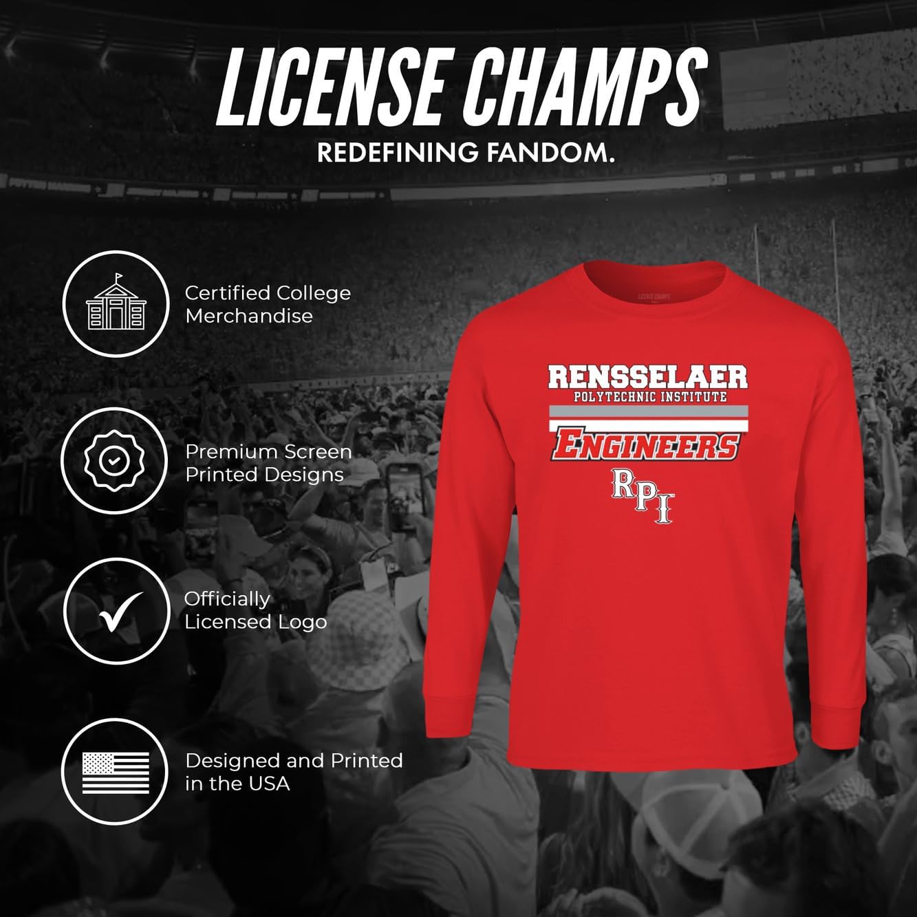 Long Sleeve T-Shirt | Official College Game Day Merchandise | Mens Womens Adult Cotton | Team Icon Design