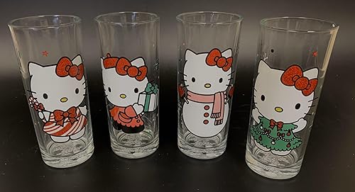 Miniatura 7 de Silver Buffalo Sanrio Hello Kitty - Juego de 4 vasos de Navidad para invierno, 10 onzas