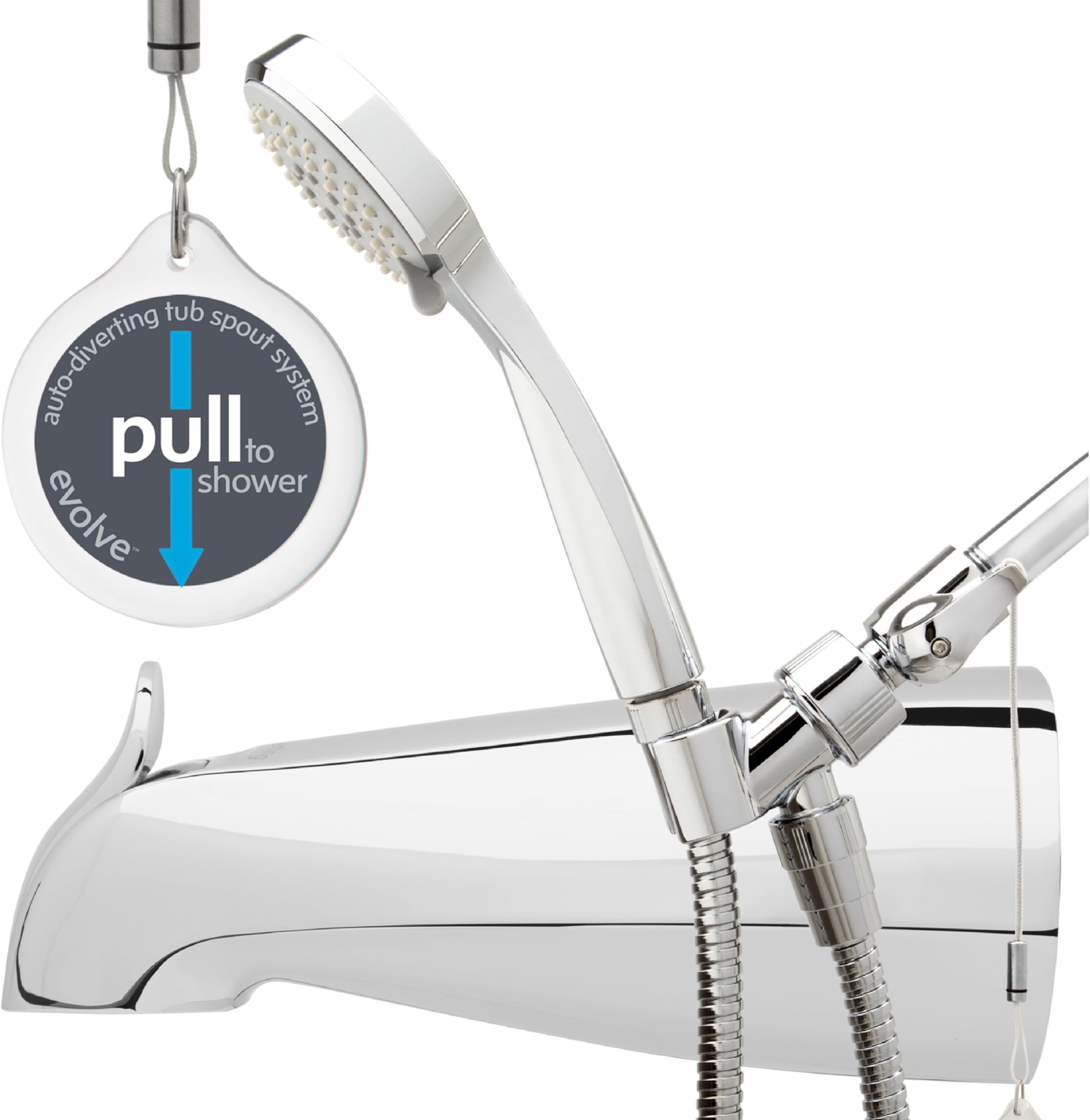 Evolve ShowerStart Express Hot Water Standby Tub Spout and Handheld Shower System with 3-Spray Patterns and 1.5 GPM in Chrome with Thermostatic Valve