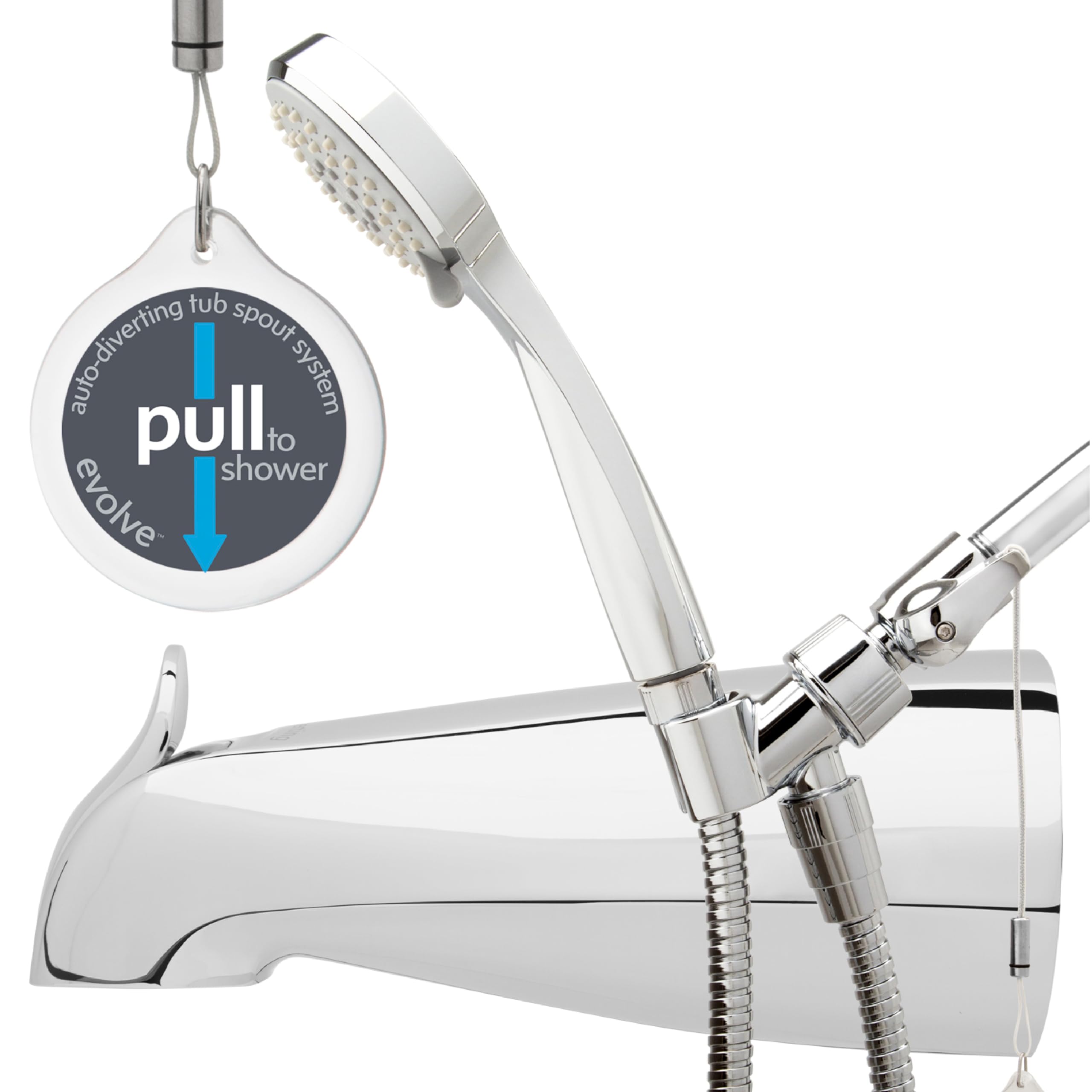 Evolve ShowerStart Express Hot Water Standby Tub Spout and Handheld Shower System with 3-Spray Patterns and 1.5 GPM in Chrome with Thermostatic Valve 1.5 GPM (3-Spray) Handheld Shower + Tubspout