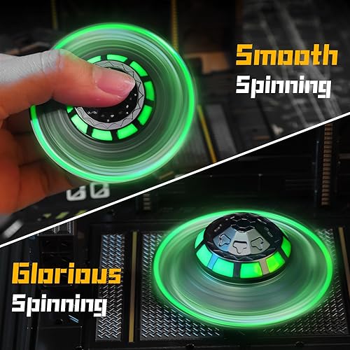Miniatura 3 de Ovni Fidget Spinner - Juguete de nave espacial para niños y adultos, que brilla en la oscuridad, juguete de escritorio luminoso Fidgit para aliviar
