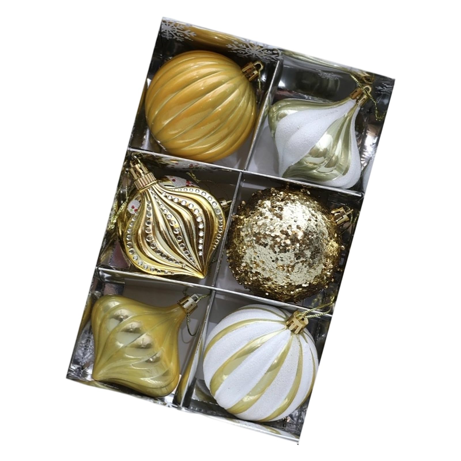 KAQNTUD Pack of 8 Bright Hand Painted Plastic Christmas Bauble Ornaments for Festival Tree and Holiday Decorations. Plastic Christmas Bauble Decorations