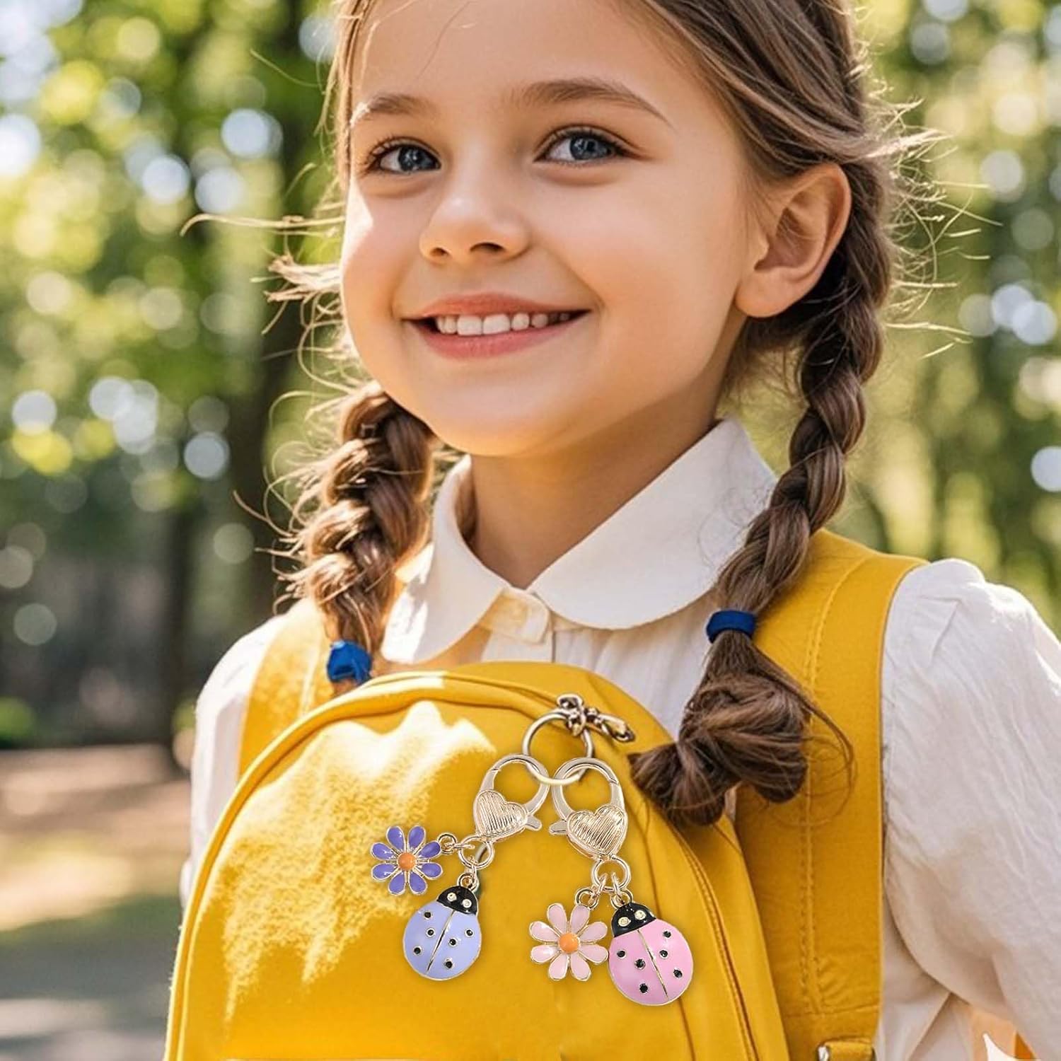 4Pcs Seven-Spotted Ladybug Keychain – Fun & Stylish Bag Charm,Pendant Jewelry for Women, Gift for Birthdays, Graduation - Image 6