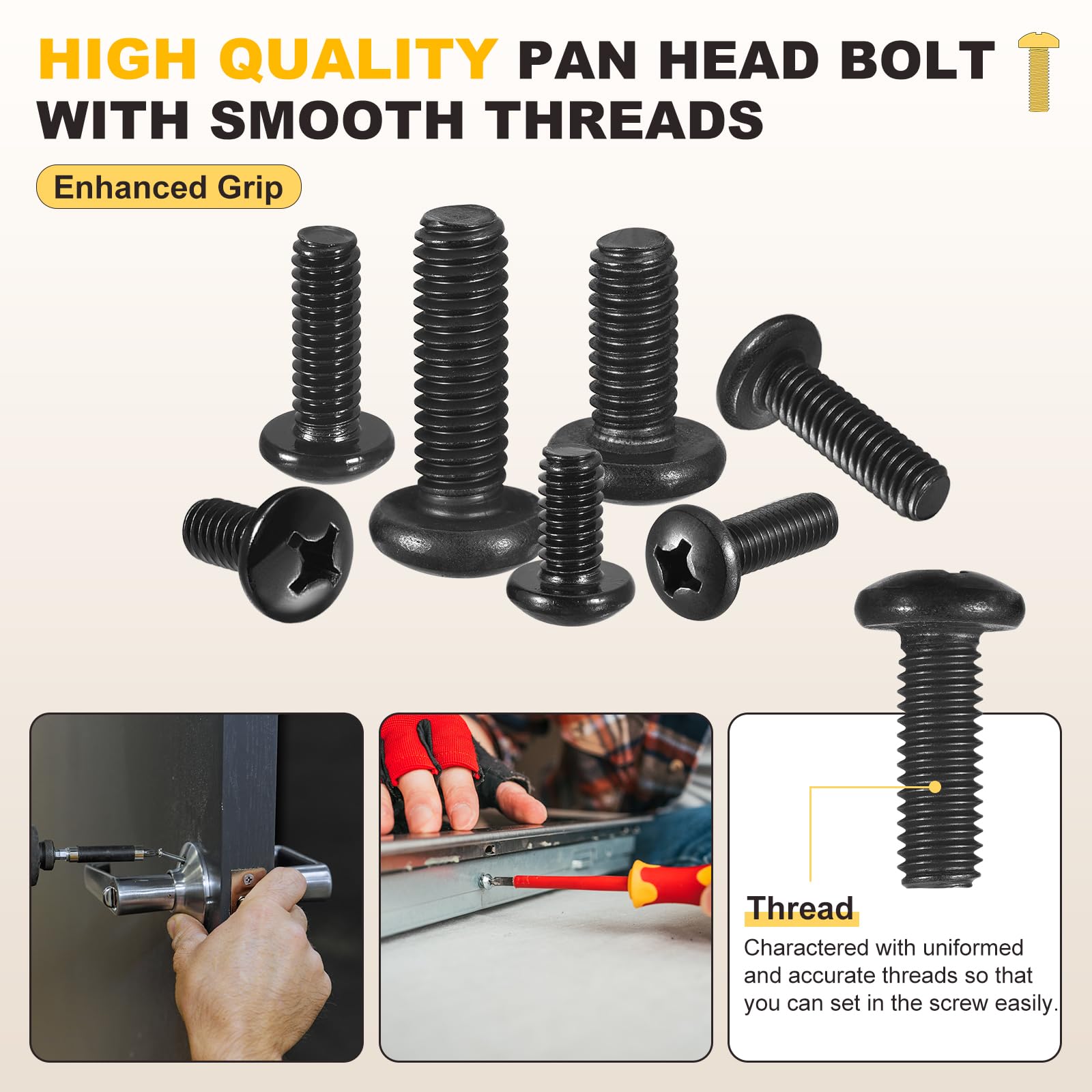 METALLIXITY Phillips Pan Head Machine Bolts (1/4