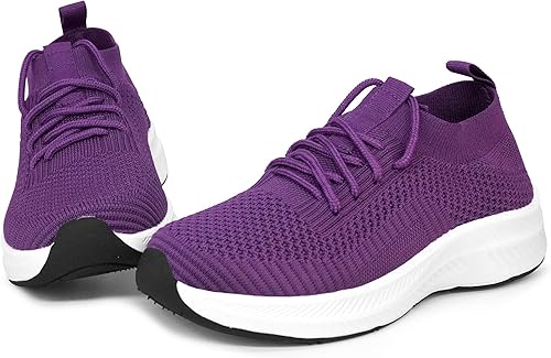 YESKIS Tenis para niñas grandes, con cordones, ligeros, transpirables, deportivos, para caminar, correr