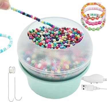 Electric Bead Spinner, Clay Bead Spinner, Bead Spinner for Jewelry Making DIY Bead Spinner Kit, Girls Bracelet Making KitGreen
