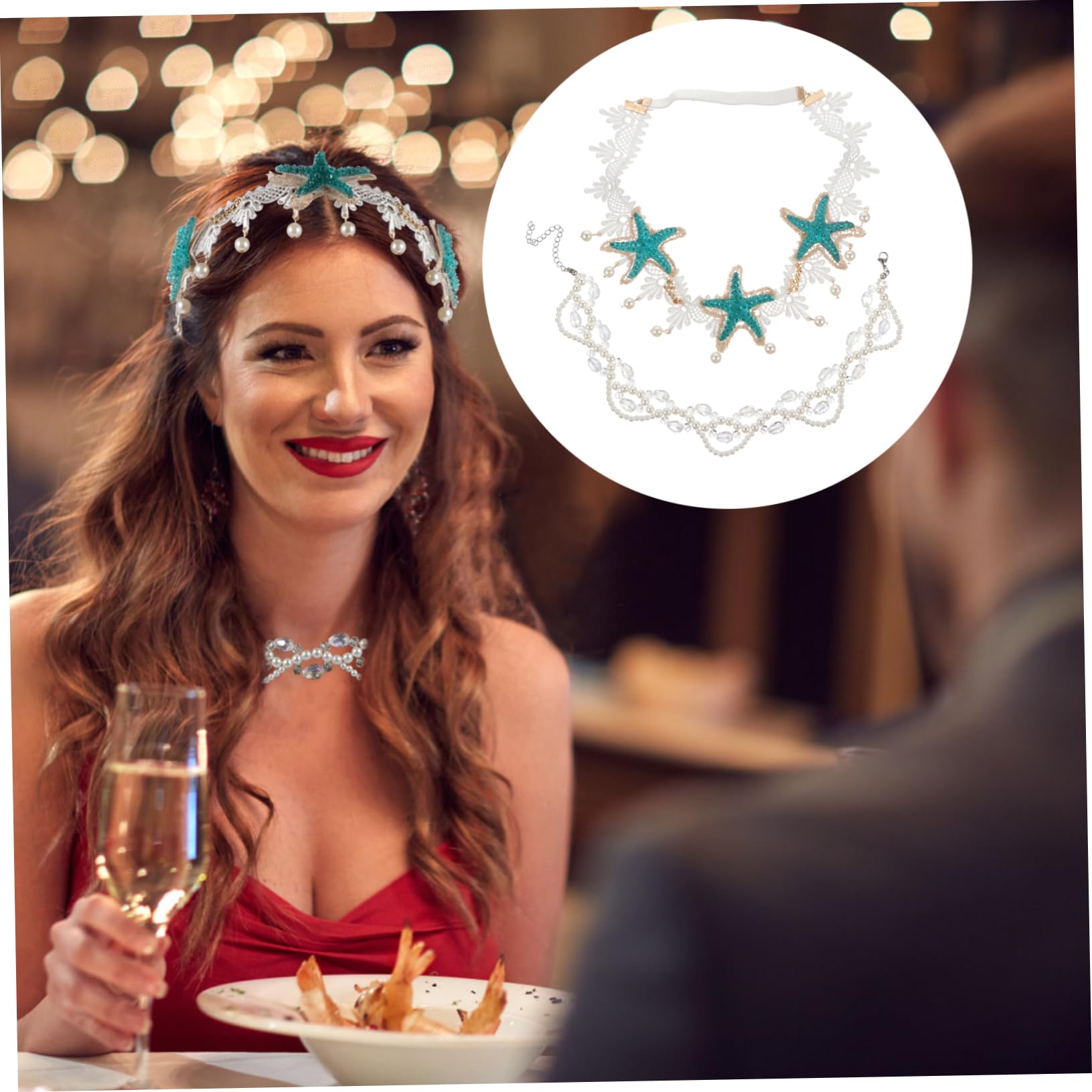 FRCOLOR 4stücke Teiliges Haarschmuck Mit Meerestern Und Perlen Für Frauen Und Mädchen Für Hochzeiten Strandpartys Und Festliche Anlässe
