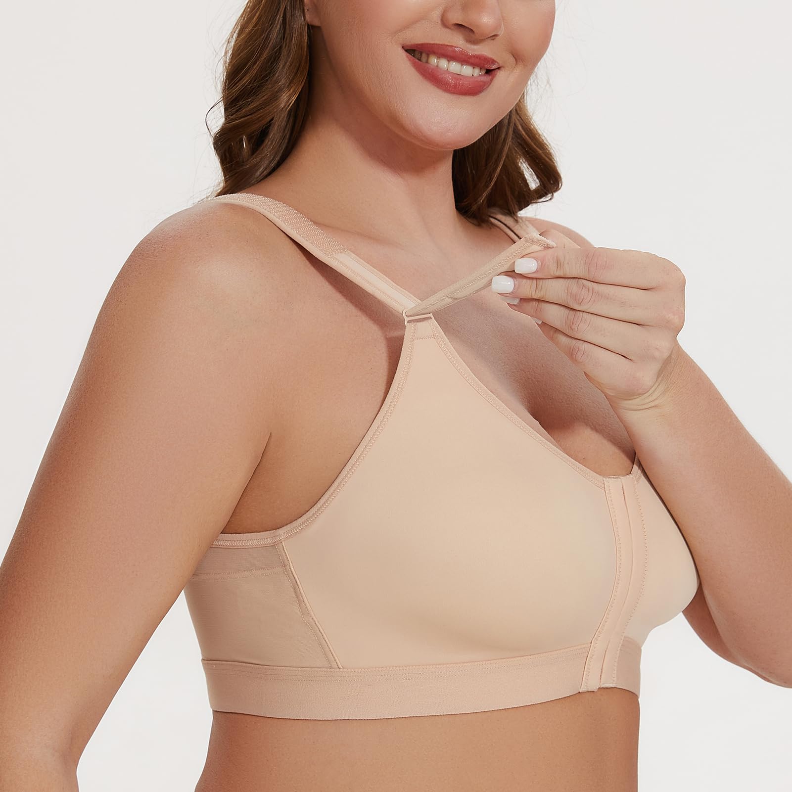 MELENECA Sujetador de Postura con Cierre Frontal para Mujer, sin Cables, poscirugía, Talla Grande