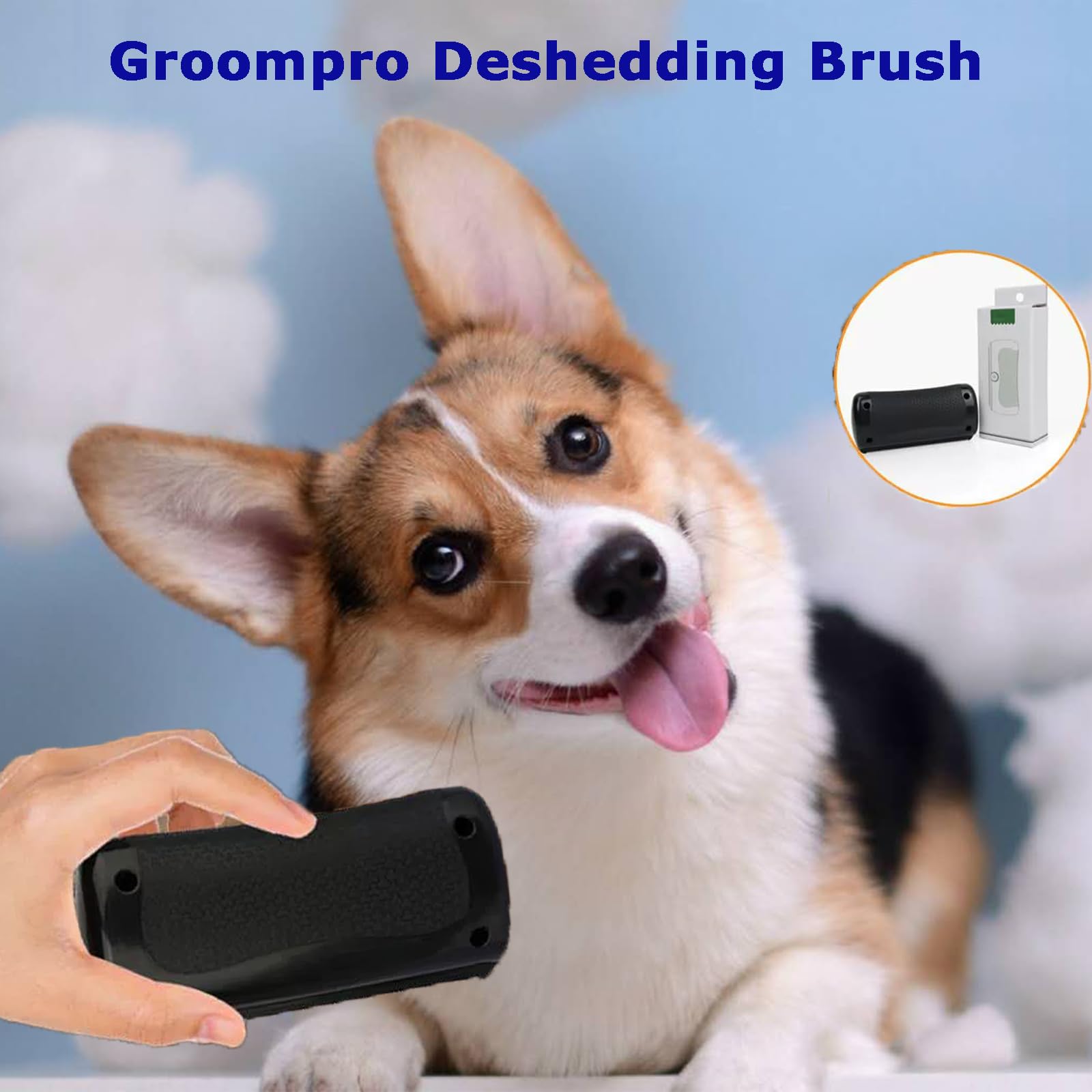 Rhykin - Spazzola per rimuovere i peli di animali domestici, Groompro Rhykin, spazzola per cani Rhykin, accessorio per la rimozione dei peli di animali domestici