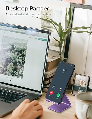 Miniatura 14 de Soporte de aluminio para teléfono celular, soporte de escritorio universal portátil sólido, para todos los teléfonos inteligentes, Tabletas, Huawei