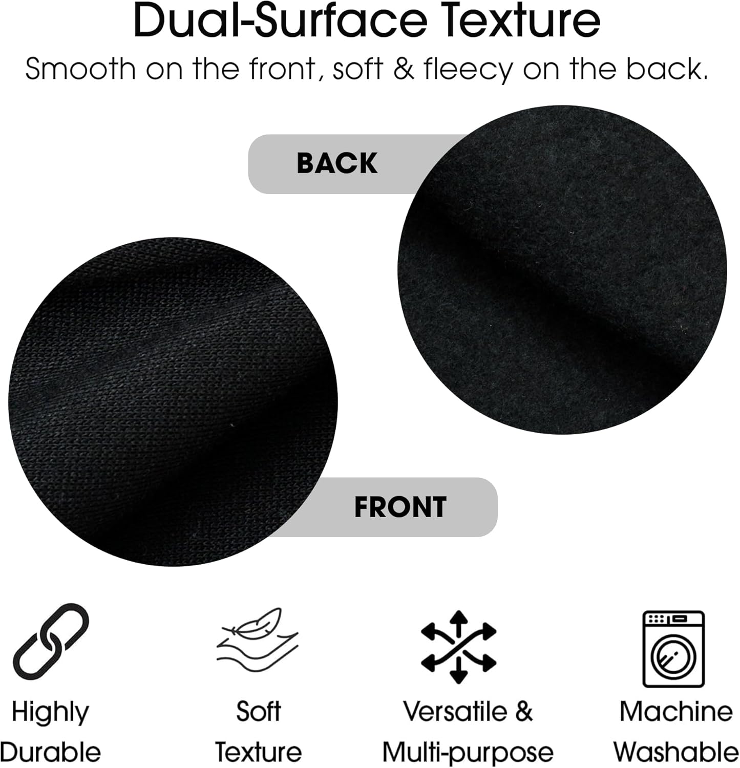 Pico Textiles 15 Yards Bolt - Black Polyester Sweatshirt Fleece Fabric - Sold by The Bolt - Ideal for Hoodies, Pullovers, Sweatshirts and Sweatpants